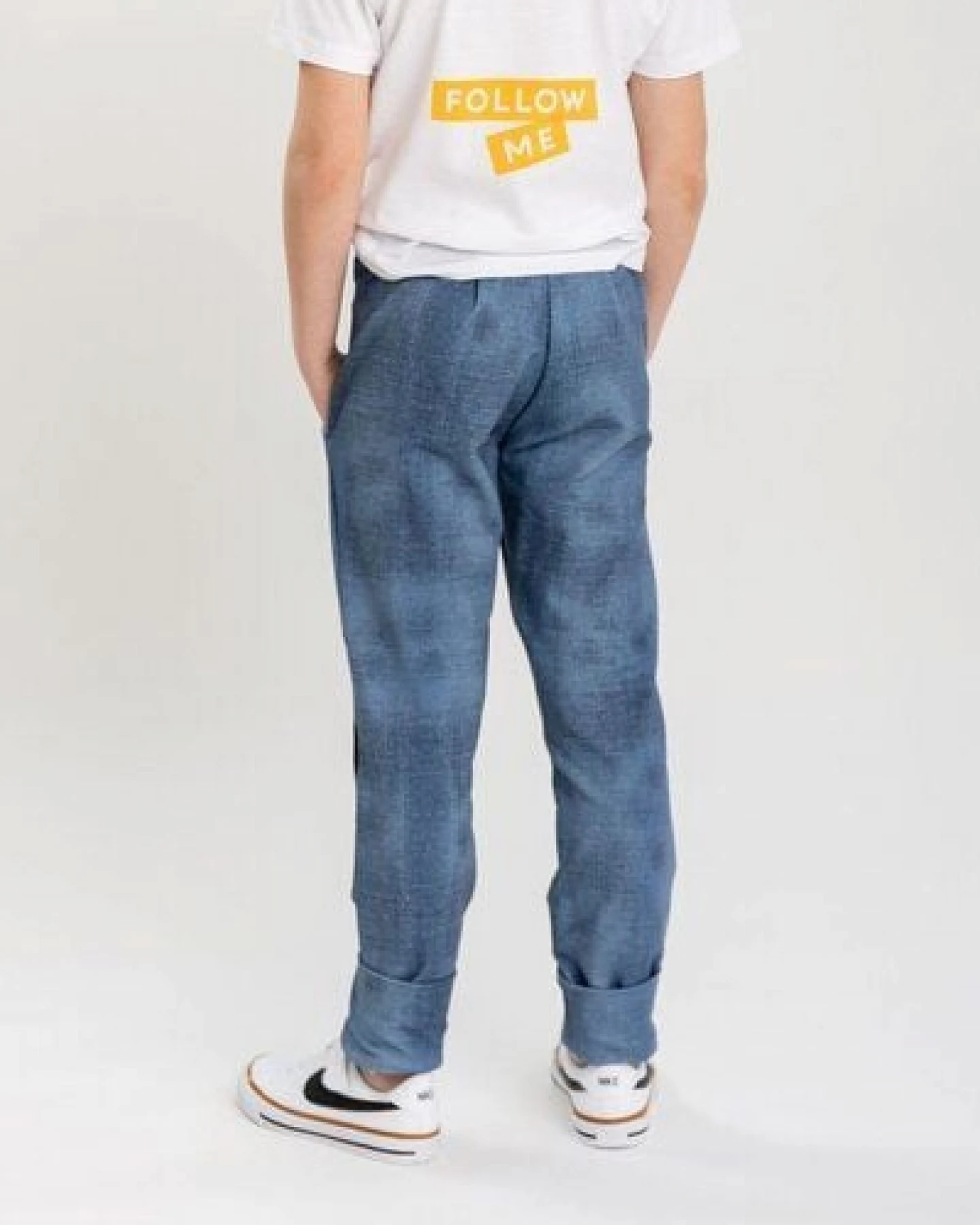 Babbily Bequeme Schlupfhose im Jeans-Look mit verstärkten Knien – Ansicht 3