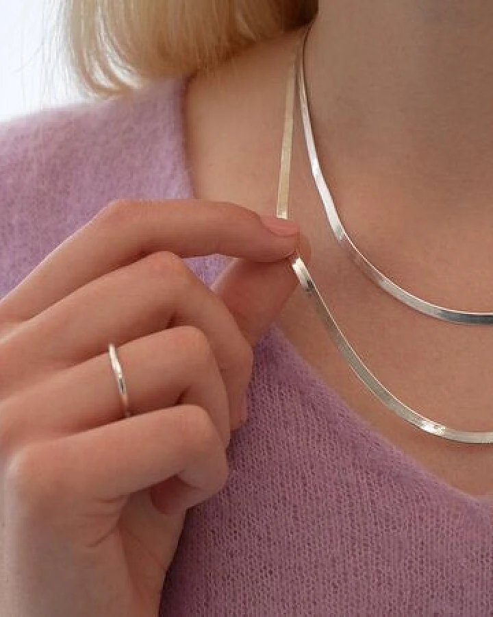 BELLYBIRD Jewellery SCHLANGENKETTE - 925 Silber oder 925 Silber vergoldet, bewegliches Gliederband