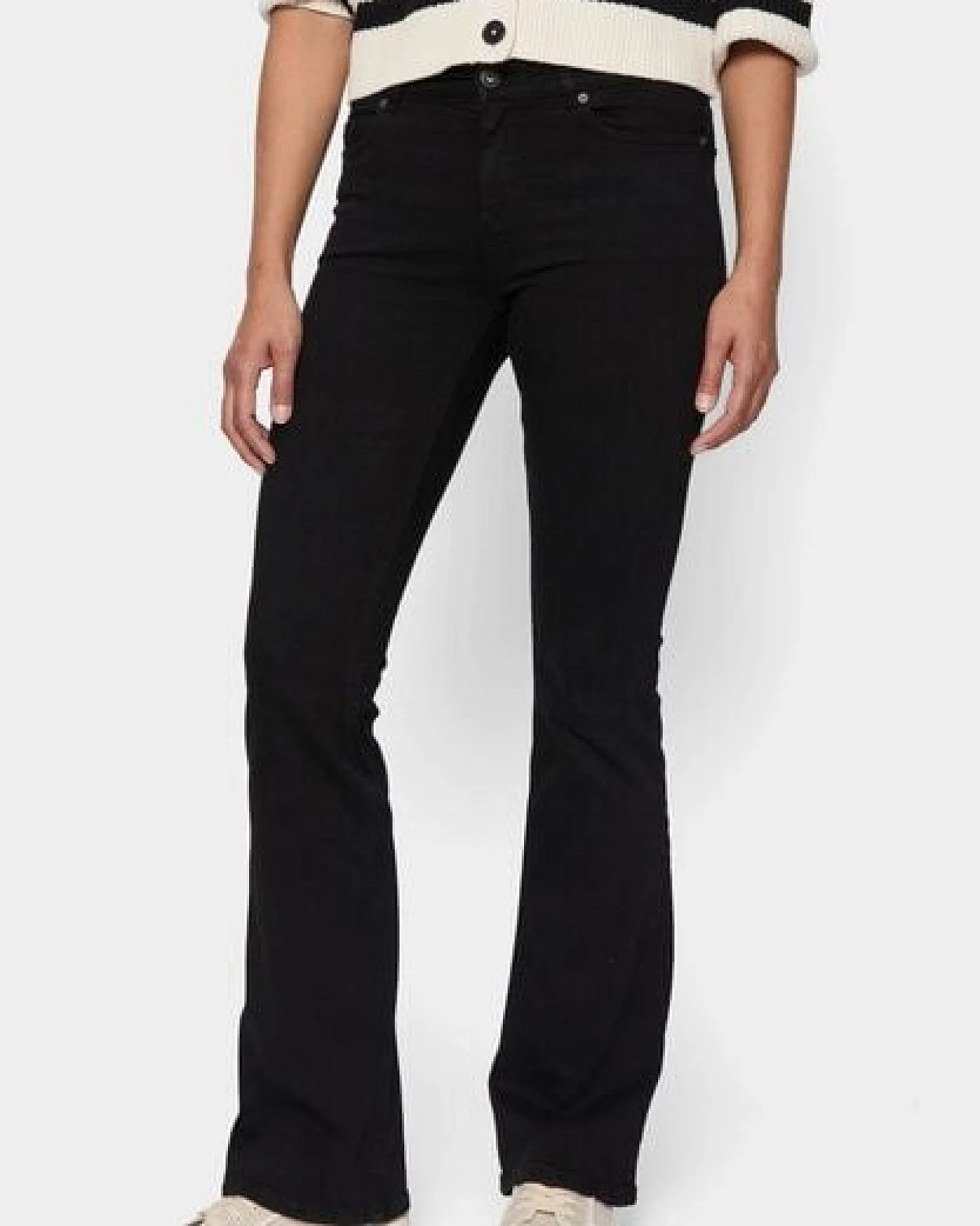 FUTURE:PEOPLE. 01:02 BOOTCUT - MID WAIST- Damen Jeans aus Bio-Baumwoll-Stretch - Fabric made in Italy (30102 0 1000) – Ansicht 3