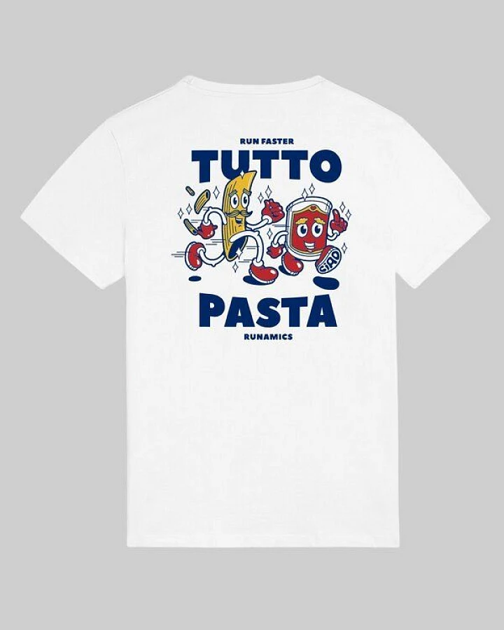 runamics Tutto Pasta T-Shirt, Biobaumwolle, unisex, weiß
