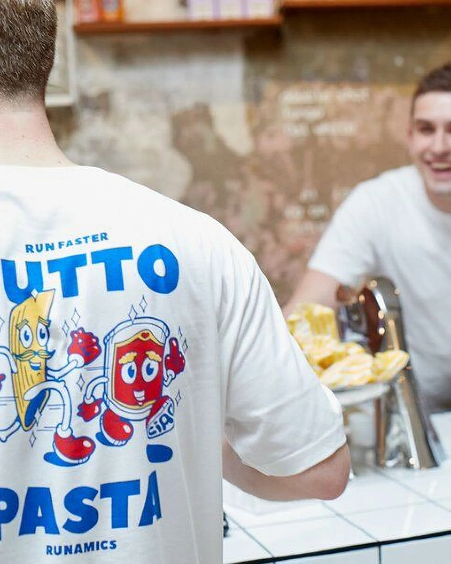 runamics Tutto Pasta T-Shirt, Biobaumwolle, unisex, weiß – Ansicht 3