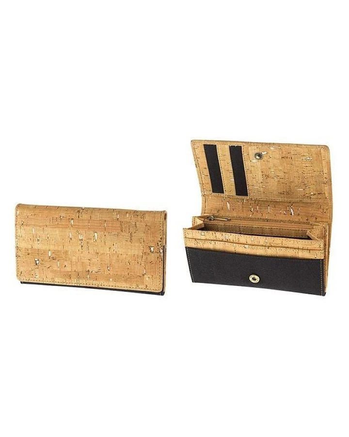 weltPartner Portemonnaie / Geldbeutel aus Kork und Bio-Baumwolle, 16x9cm