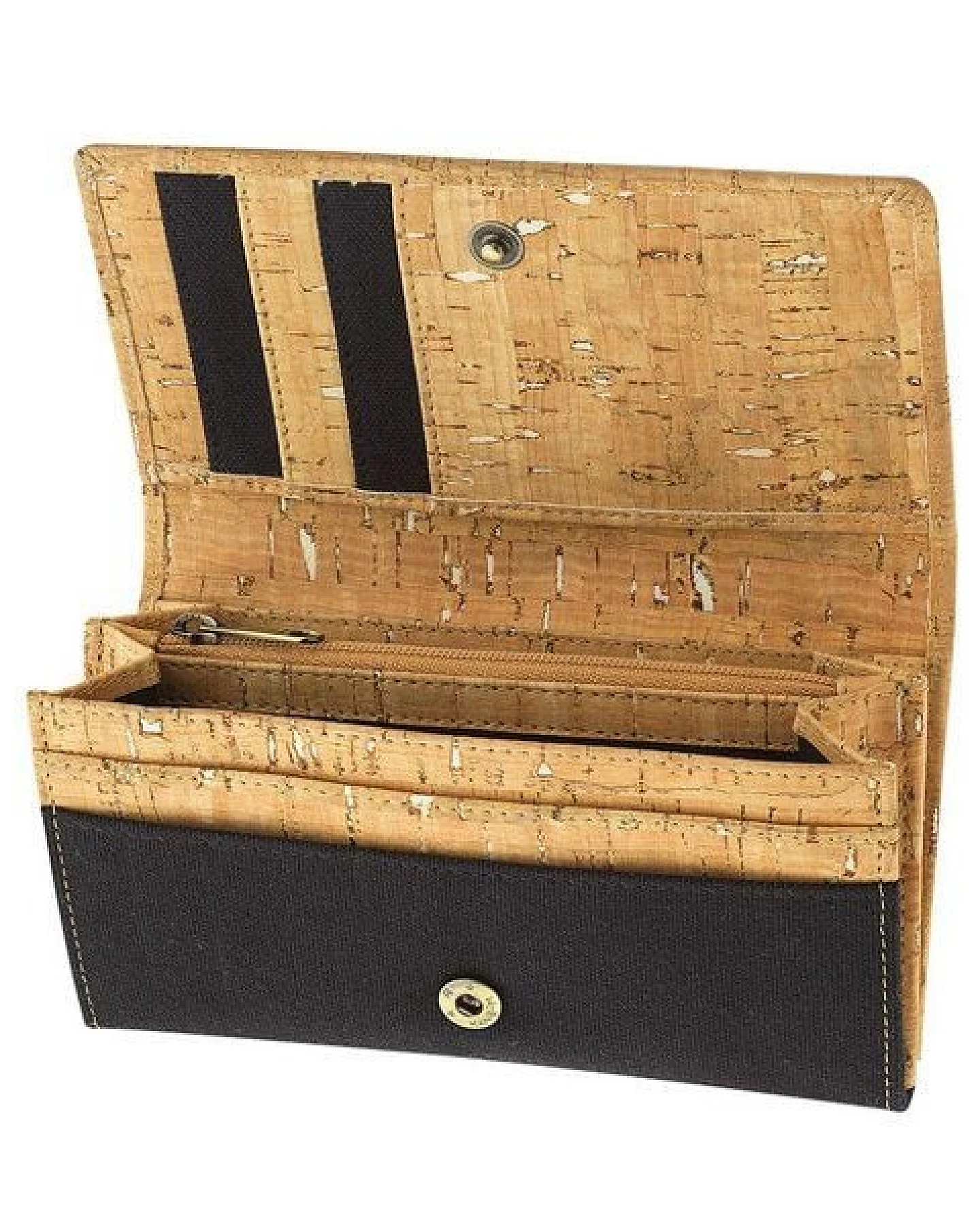 weltPartner Portemonnaie / Geldbeutel aus Kork und Bio-Baumwolle, 16x9cm – Ansicht 3