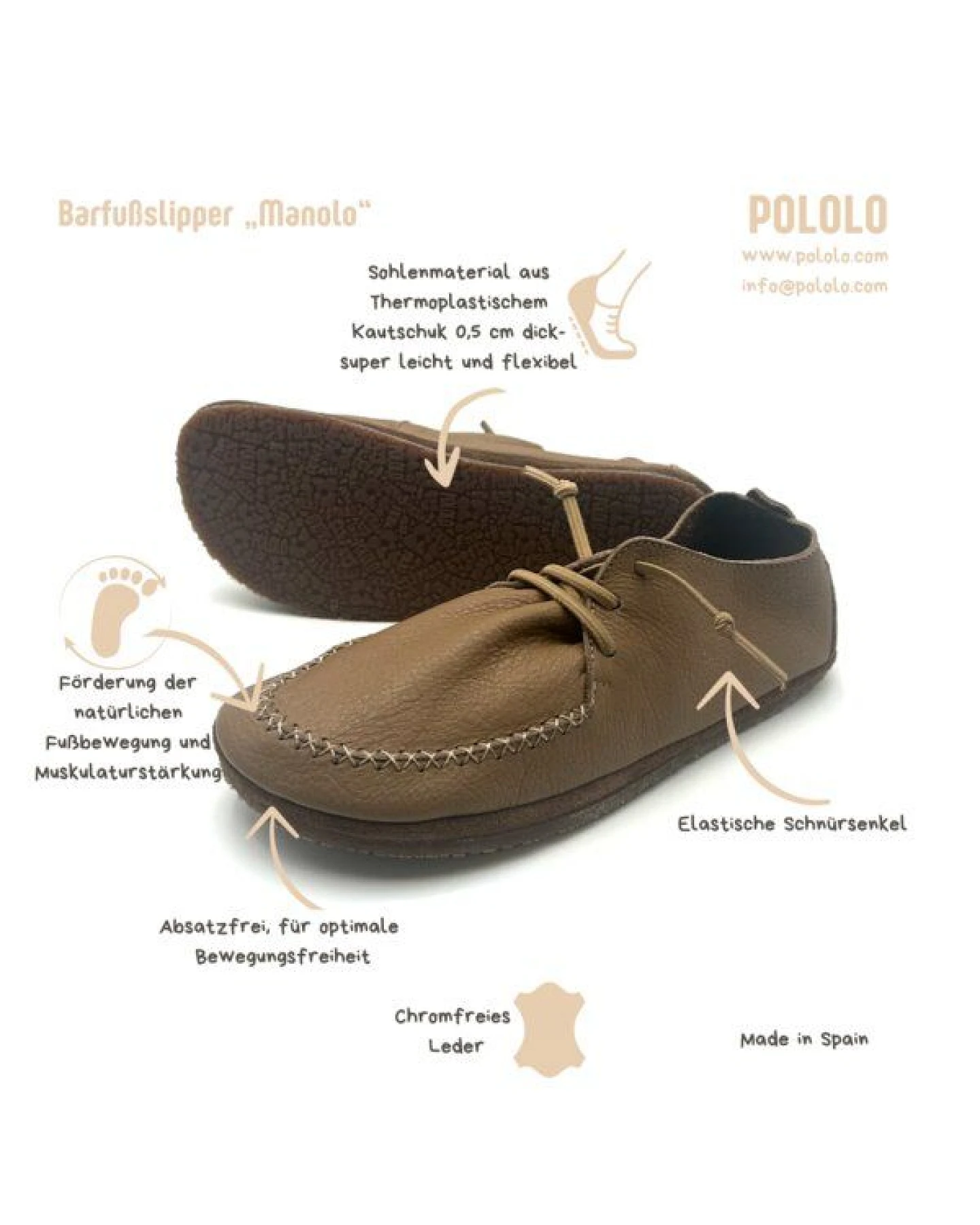 Pololo Barfuß-Slipper „Manolo“ – Ansicht 4