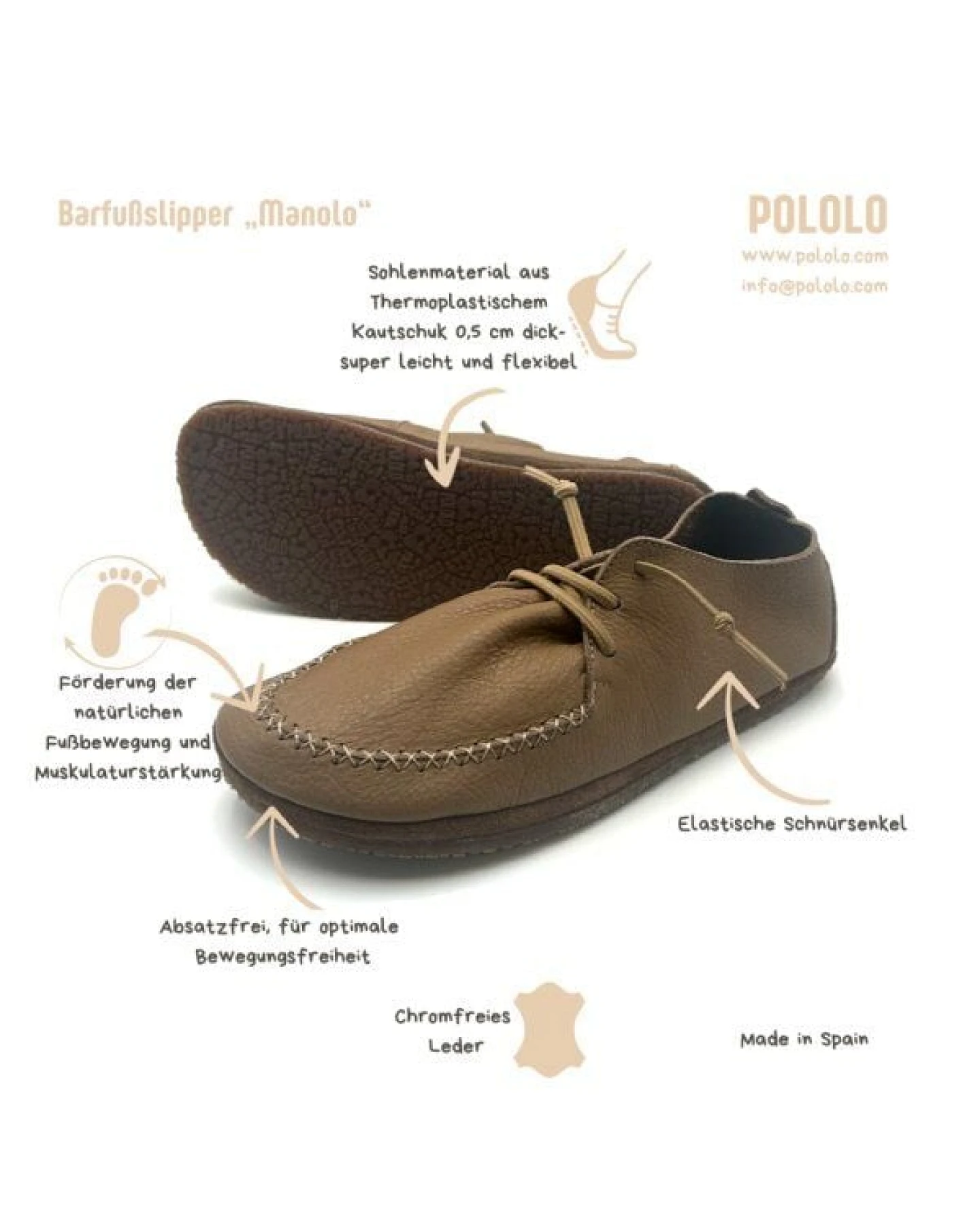 Pololo Barfuß-Slipper „Manolo“ – Ansicht 4