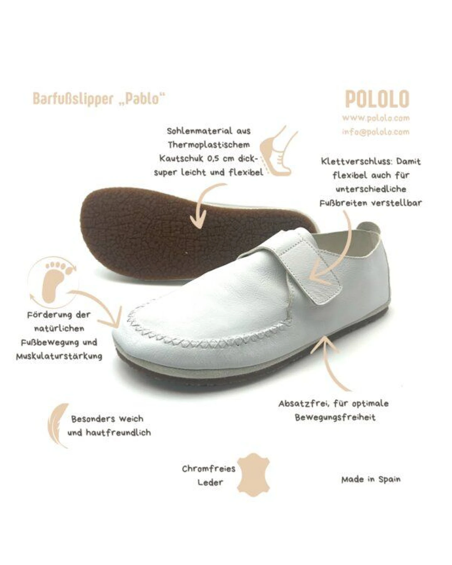 Pololo Barfuß-Slipper „Pablo“ – Ansicht 4