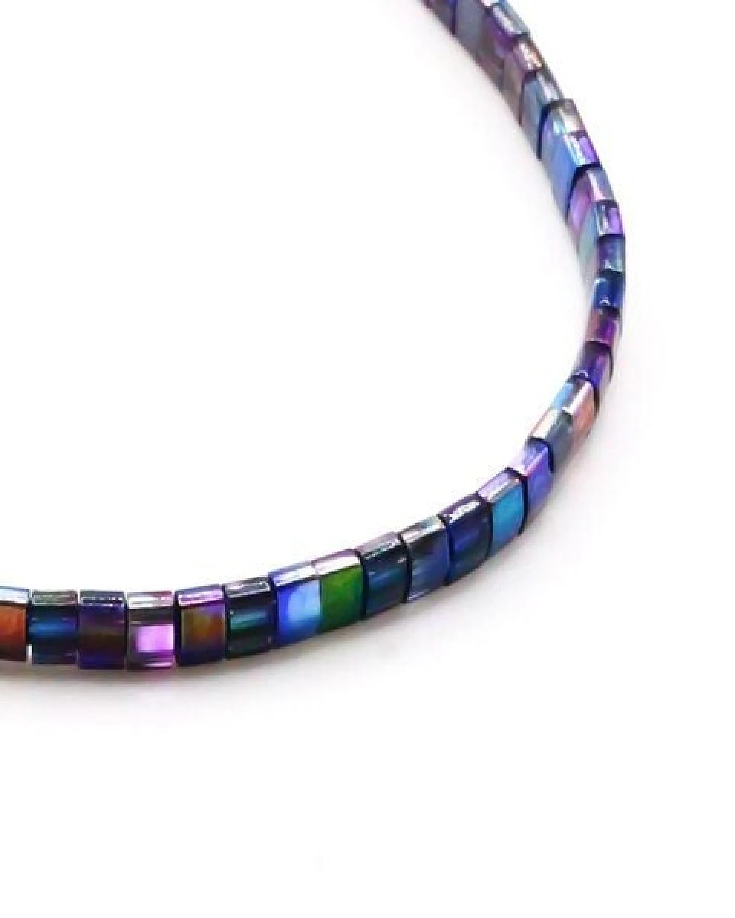 juni Blaues Perlenarmband "Mermaid" mit verstellbarer Verschluss-Schiebeperle aus recyceltem Gold oder Silber – Ansicht 3