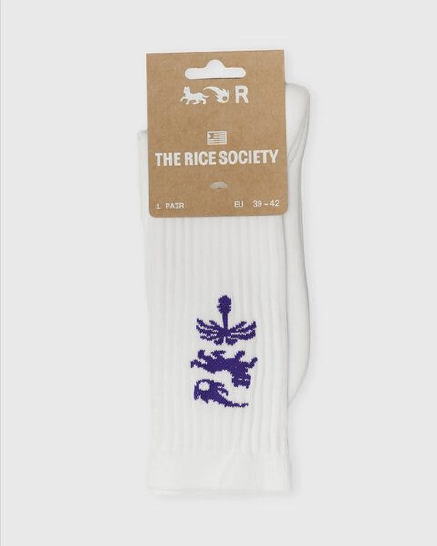The Rice Society Gerippte Socken AVY I Weiß I Bio-Baumwolle I Unisex I Extra weiches Fußbett – Ansicht 2
