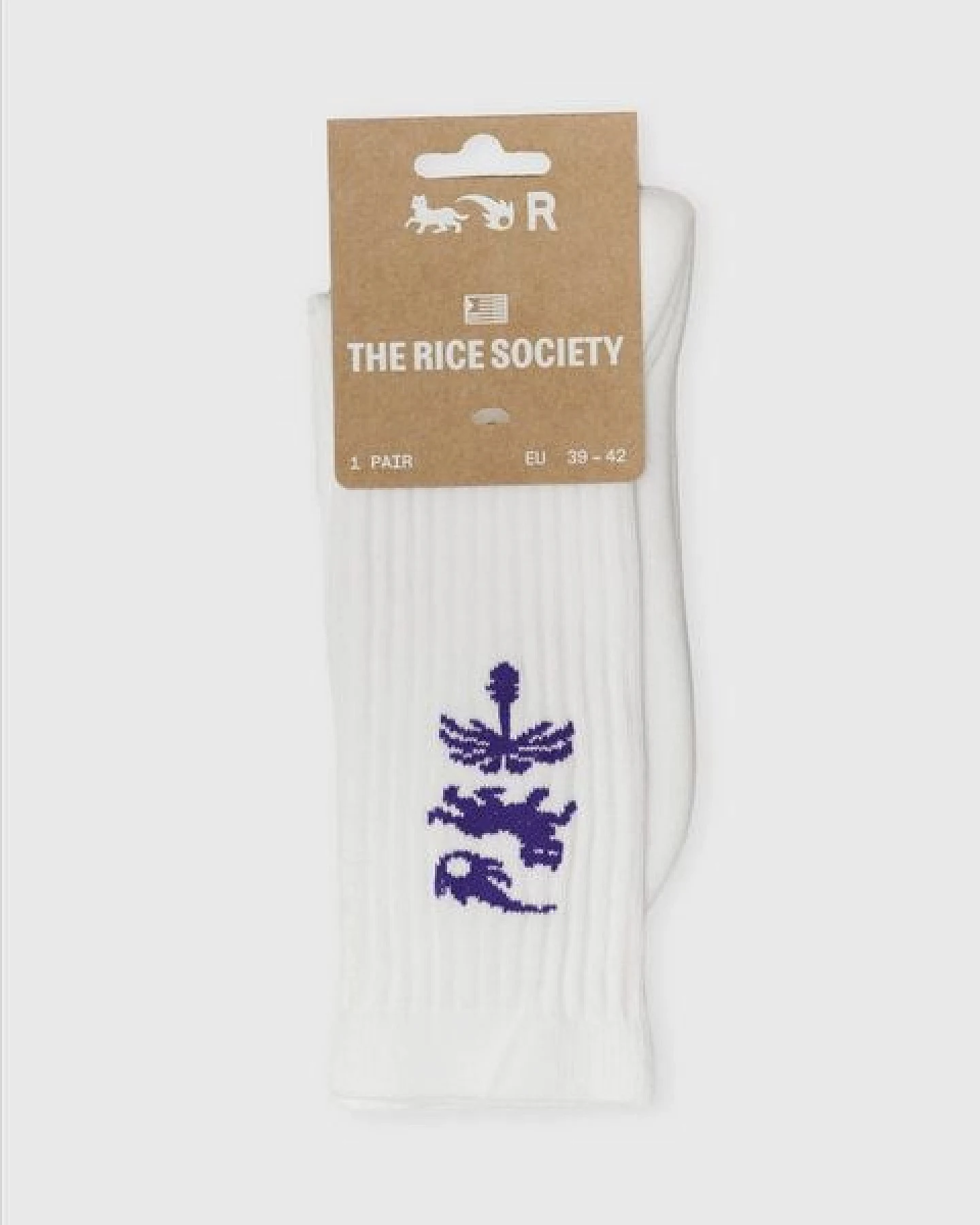 The Rice Society Gerippte Socken AVY I Weiß I Bio-Baumwolle I Unisex I Extra weiches Fußbett – Ansicht 2