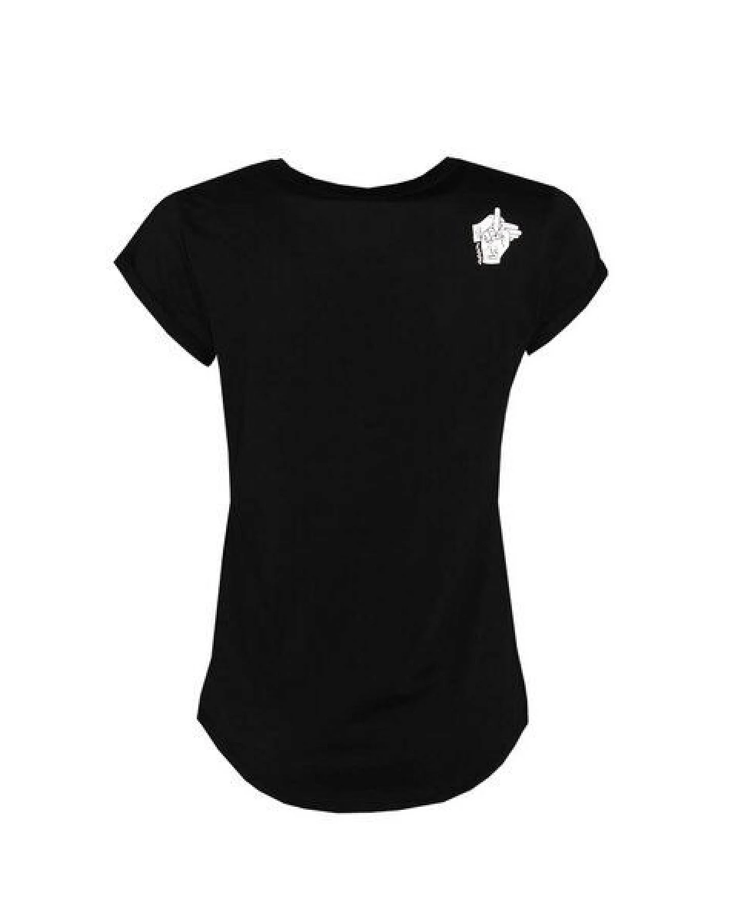 FÄDD Damen T-Shirt Rundhals Bio-Baumwolle "falschrum Fiedler" Schwarz – Ansicht 3
