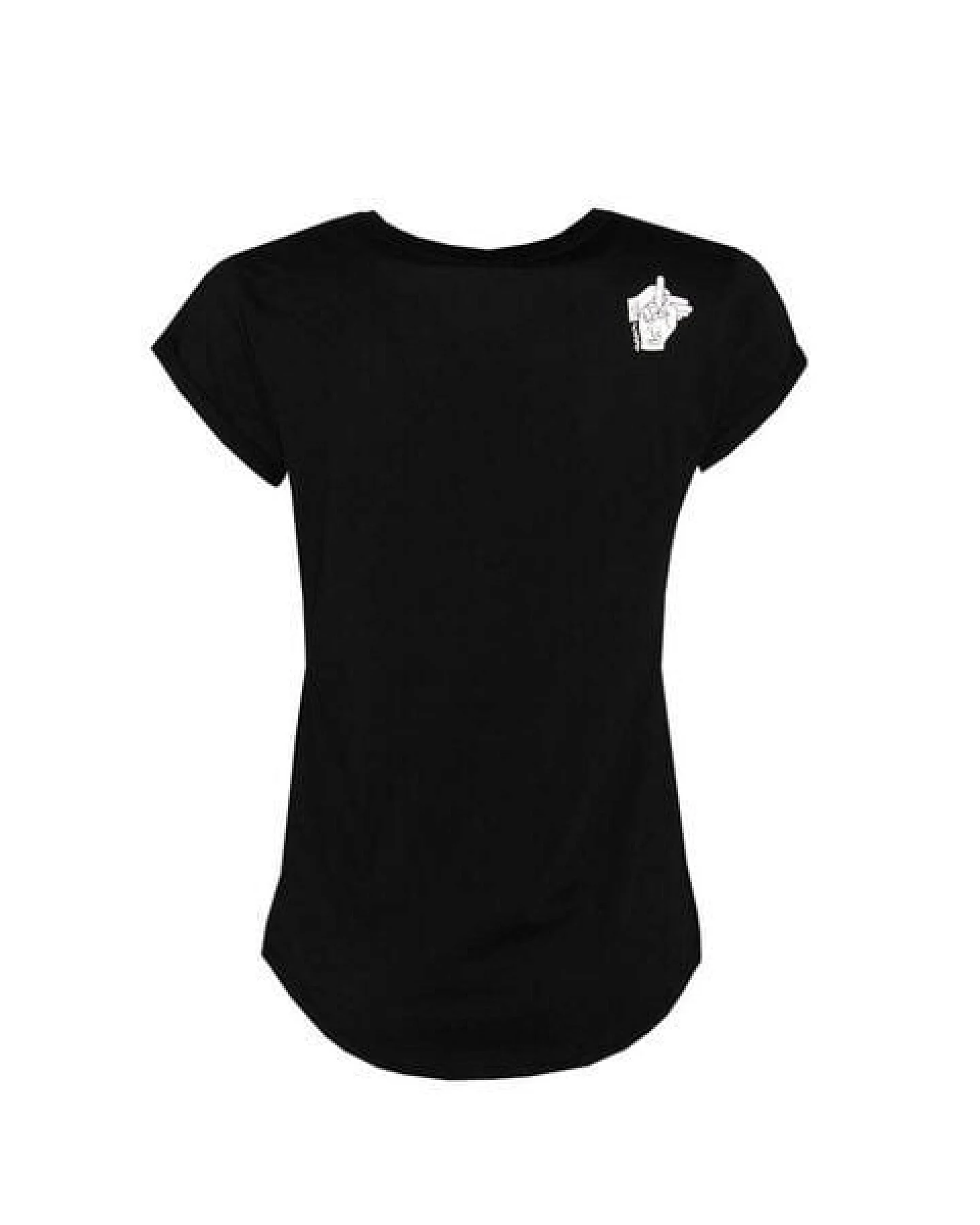 FÄDD Damen T-Shirt Rundhals Bio-Baumwolle "falschrum Fiedler" Schwarz – Ansicht 3