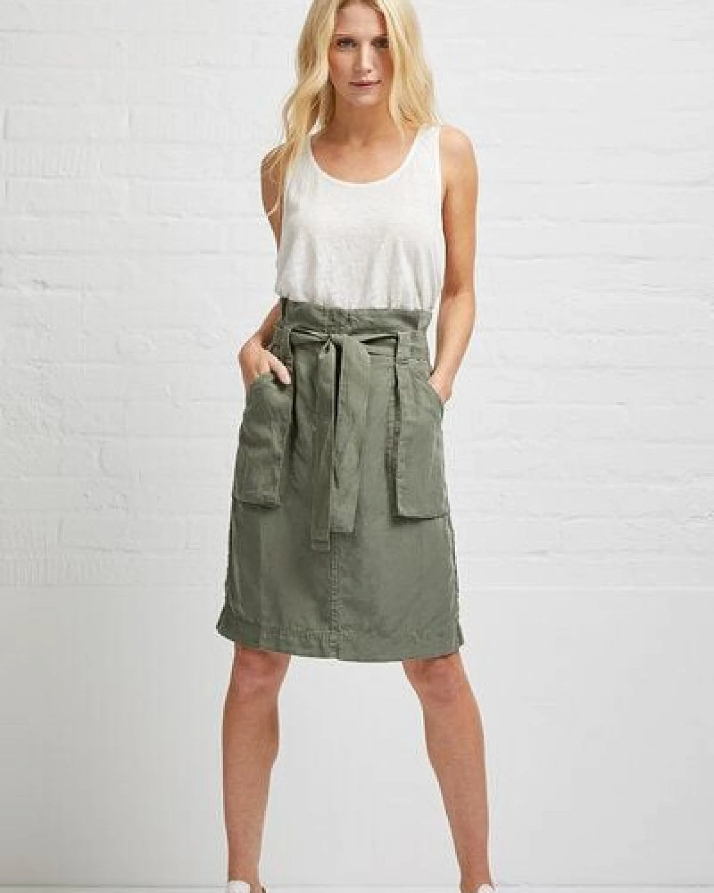 Wunderwerk Linen TENCEL cargo skirt – Ansicht 2