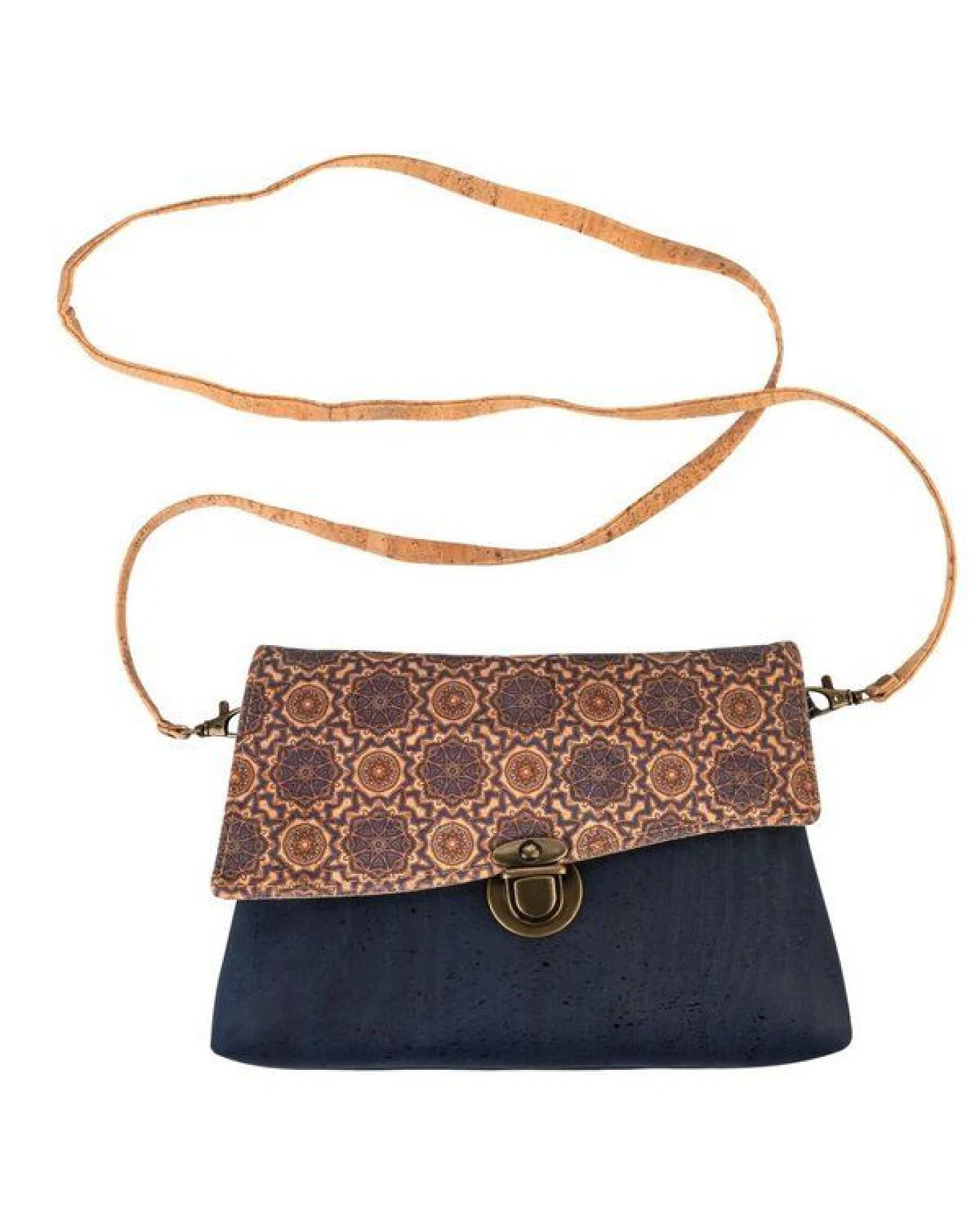 Kork-Deko Kleine blaue Kork-Clutch – vegan, mit Reißverschluss & handgefertigt – Ansicht 2