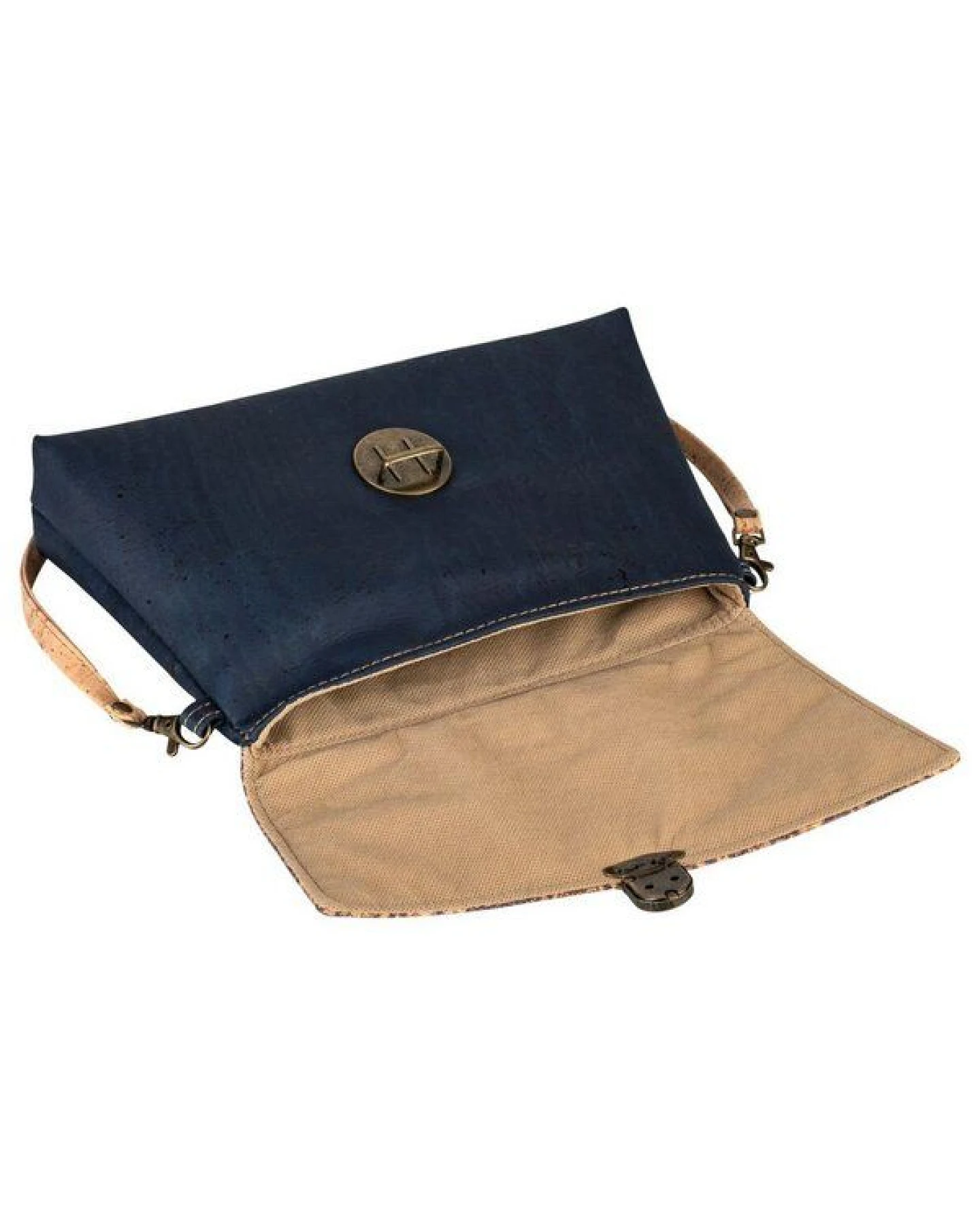 Kork-Deko Kleine blaue Kork-Clutch – vegan, mit Reißverschluss & handgefertigt – Ansicht 3