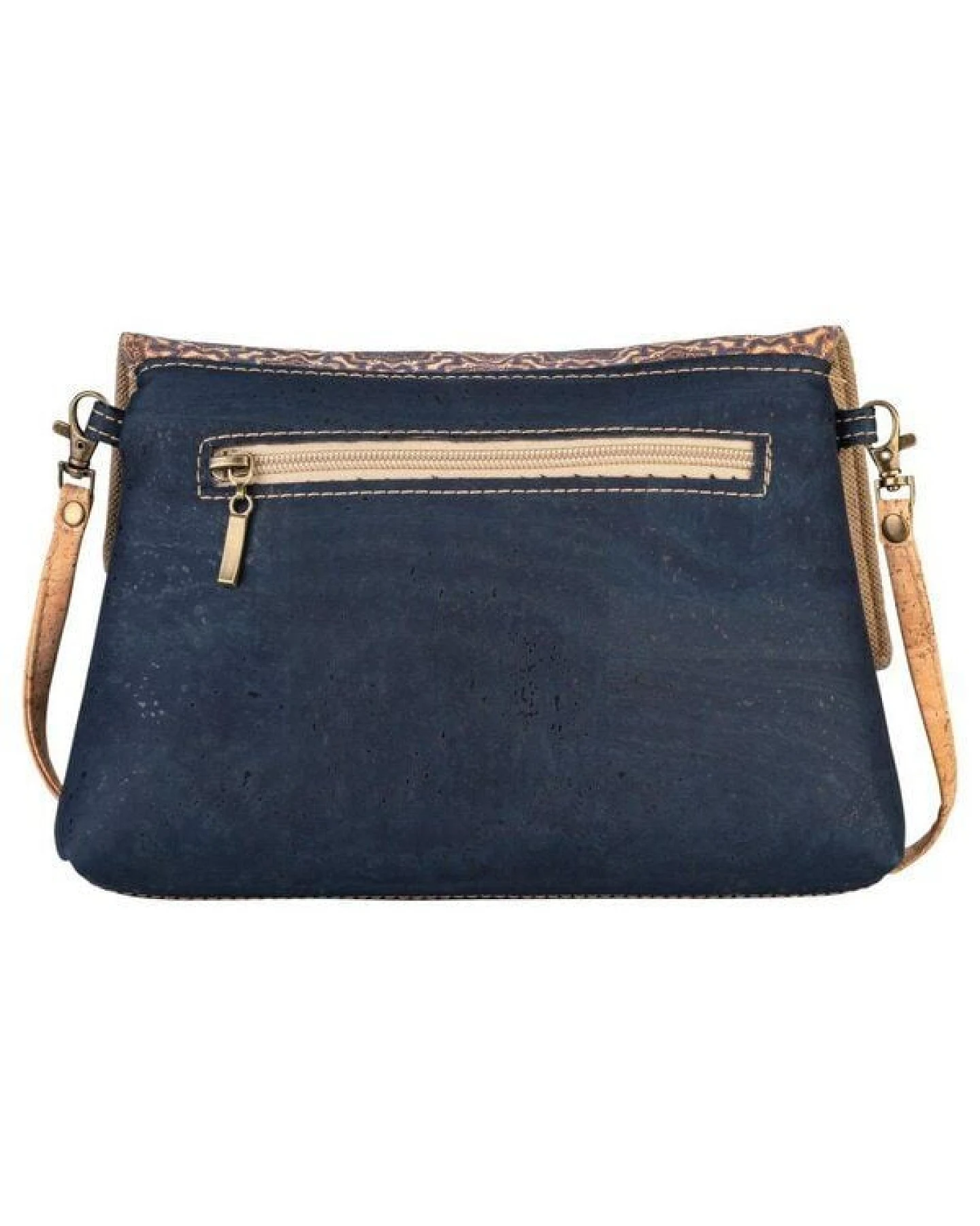Kork-Deko Kleine blaue Kork-Clutch – vegan, mit Reißverschluss & handgefertigt – Ansicht 4
