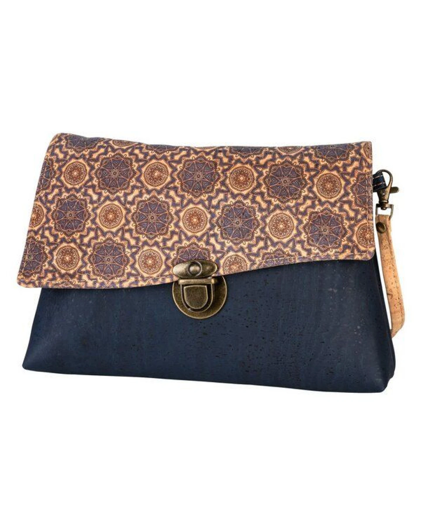 Kork-Deko Kleine blaue Kork-Clutch – vegan, mit Reißverschluss & handgefertigt – Ansicht 2