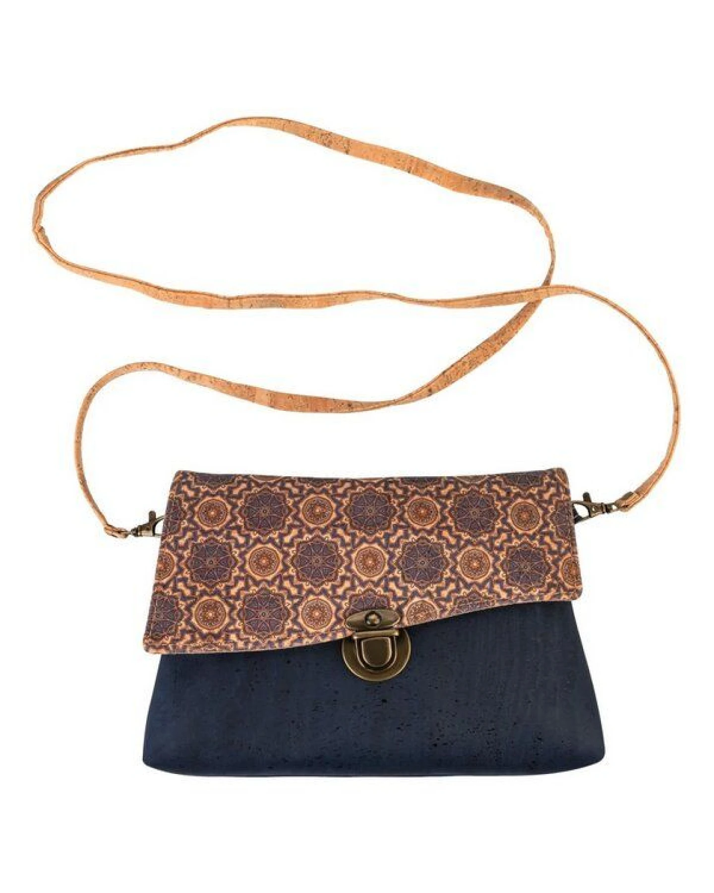 Kork-Deko Kleine blaue Kork-Clutch – vegan, mit Reißverschluss & handgefertigt – Ansicht 3