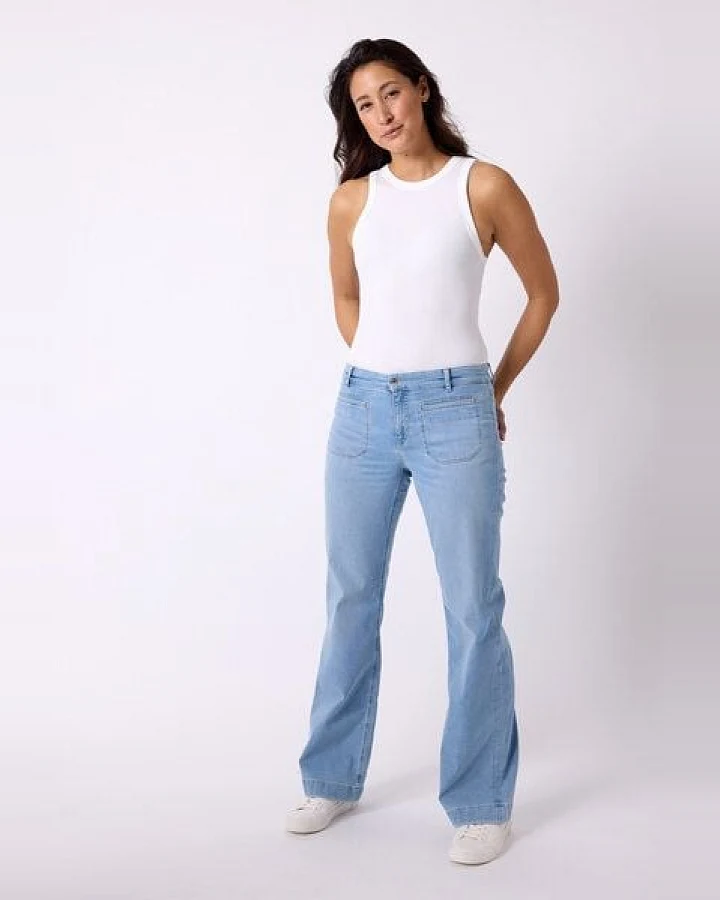FUTURE:PEOPLE. 06:12 WIDE LEG FRAME- Damen Jeans aus leichtem Stretch-Denim aus Bio-Baumwoll/ Tencel-Mix (30612 0 1004)
