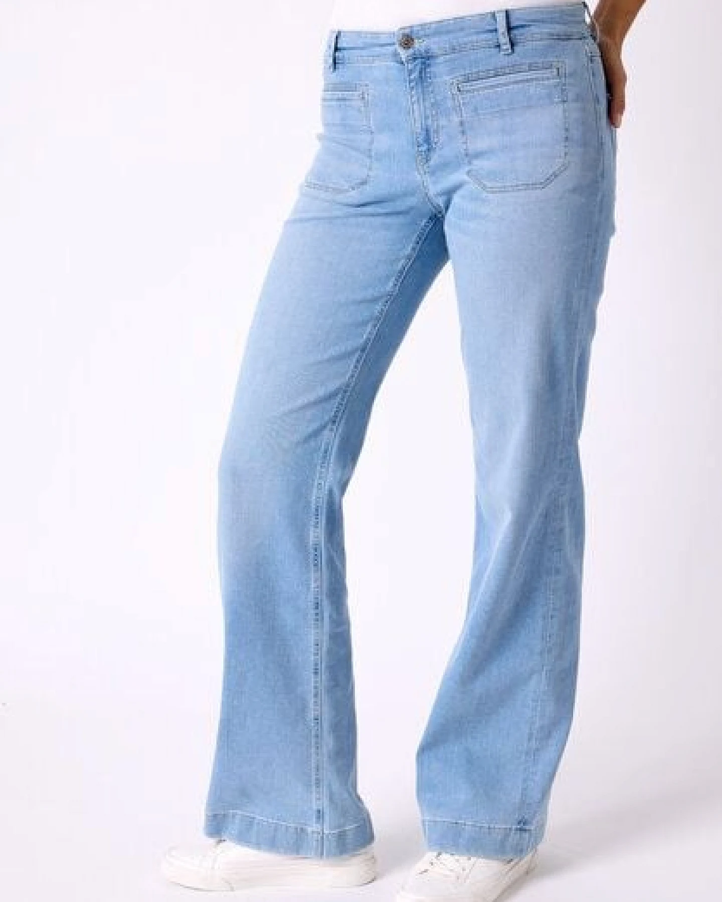 FUTURE:PEOPLE. 06:12 WIDE LEG FRAME- Damen Jeans aus leichtem Stretch-Denim aus Bio-Baumwoll/ Tencel-Mix (30612 0 1004) – Ansicht 4