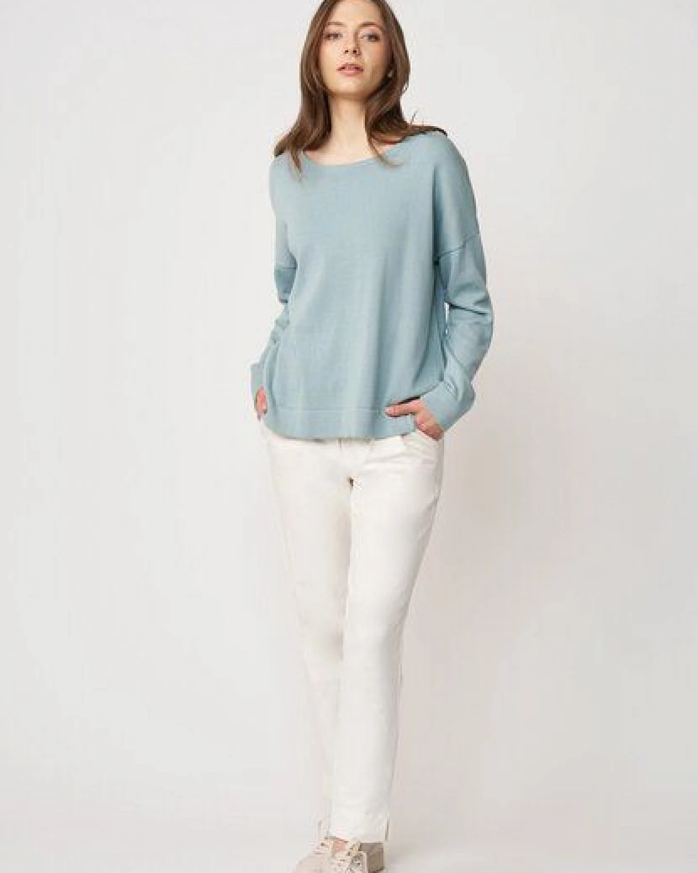 LANA Organic Bequemer Basicpullover für Damen, Modell Rafaela – Ansicht 3