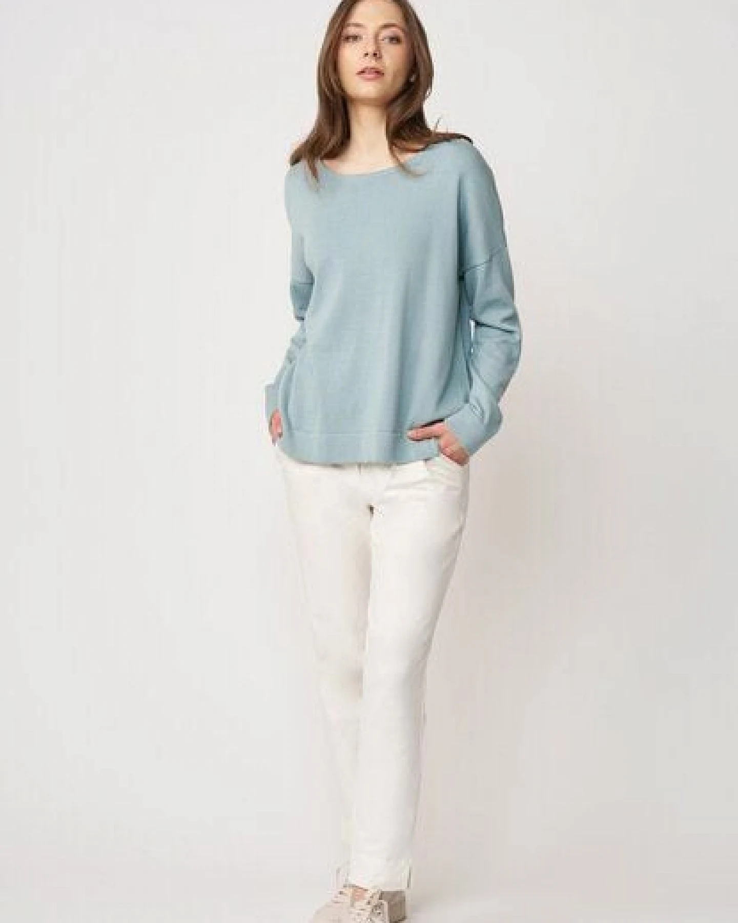 LANA Organic Bequemer Basicpullover für Damen, Modell Rafaela – Ansicht 3