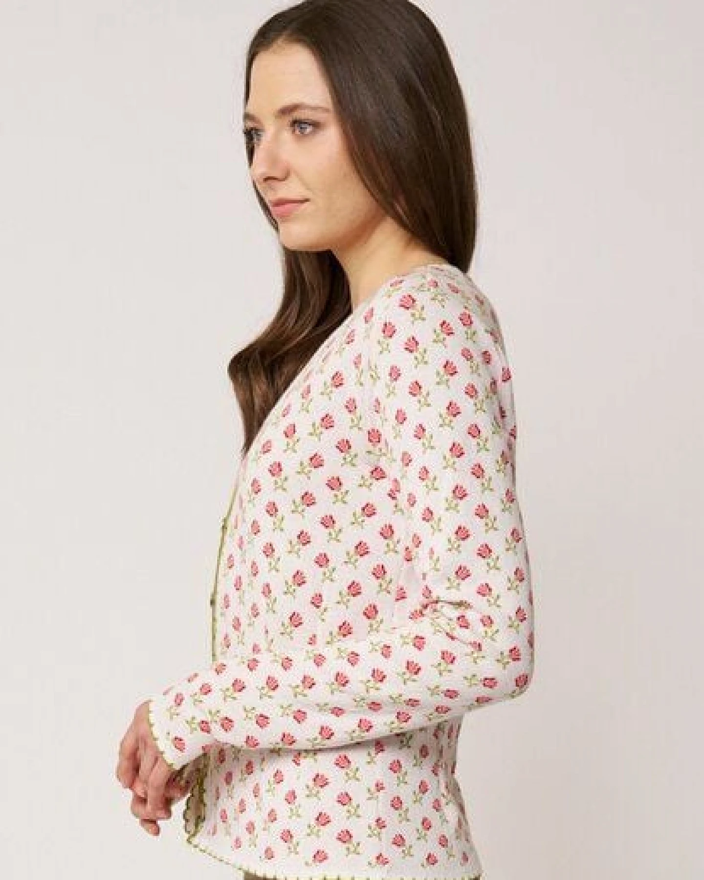 LANA Organic Strickjacke Jaquardmuster für Damen, Modell Lucien – Ansicht 2