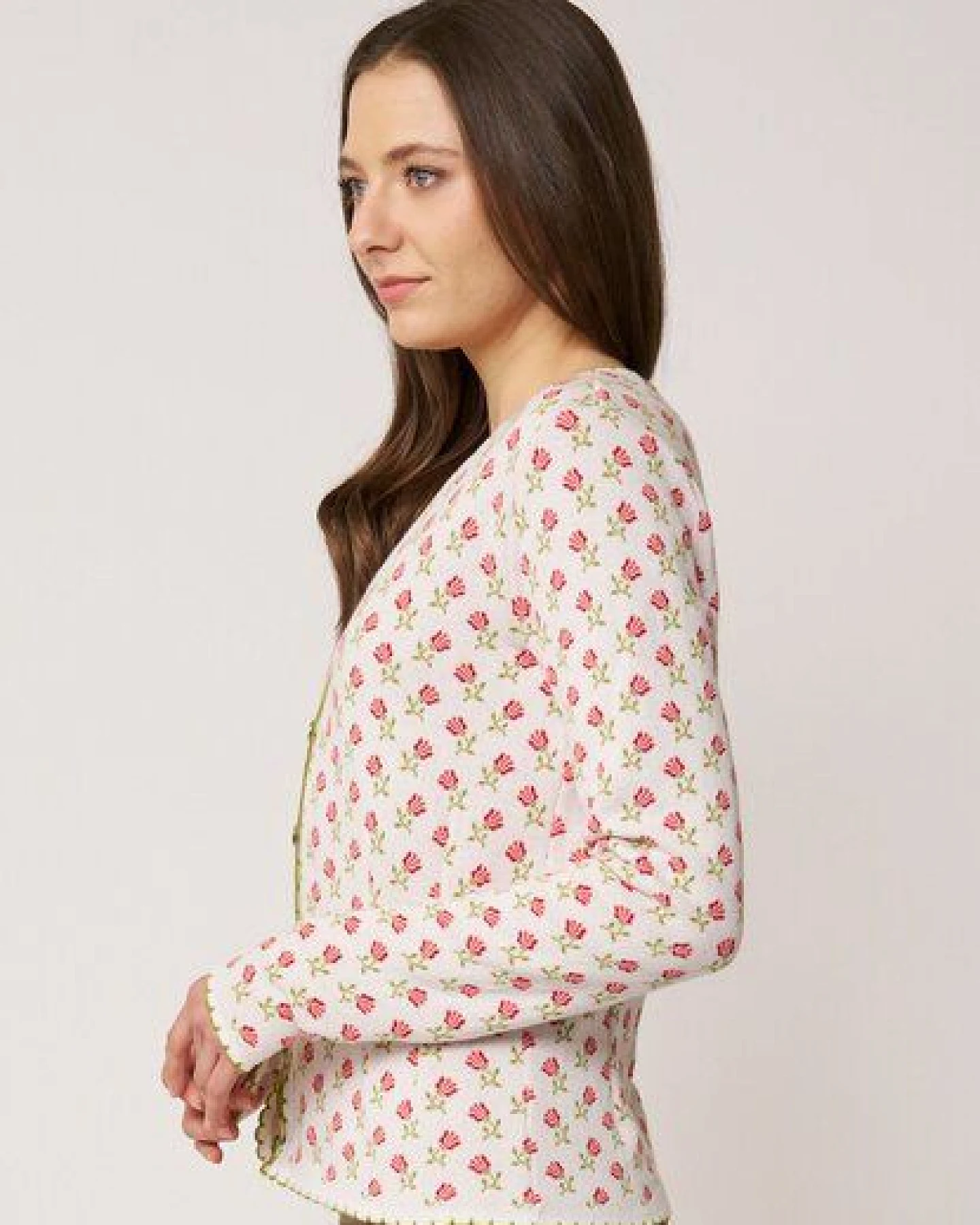 LANA Organic Strickjacke Jaquardmuster für Damen, Modell Lucien – Ansicht 2