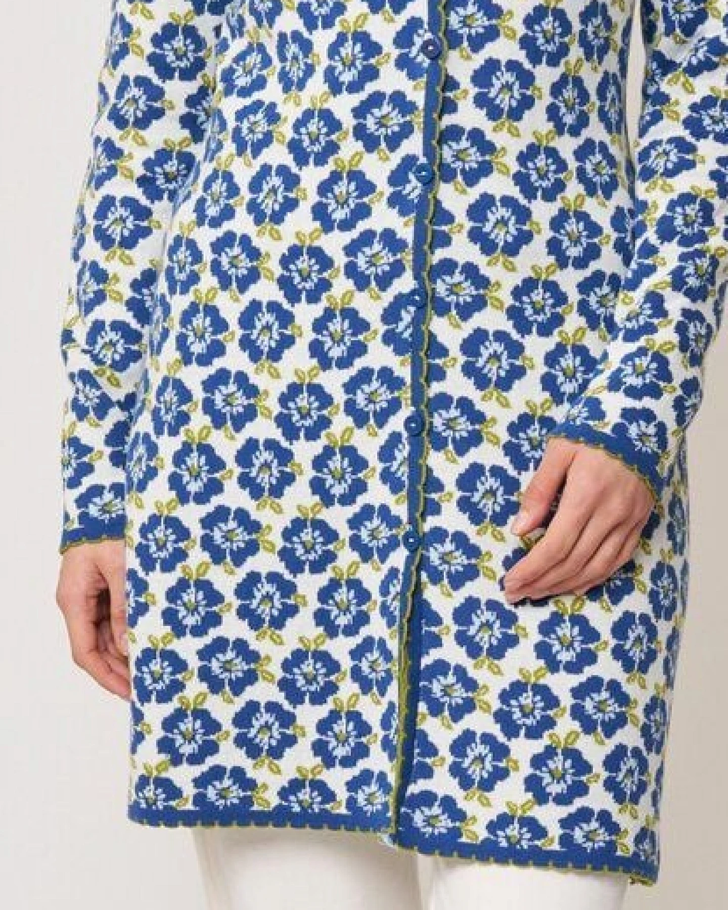 LANA Organic Strickjacke Jaquard für Damen, Modell Eva lang – Ansicht 4