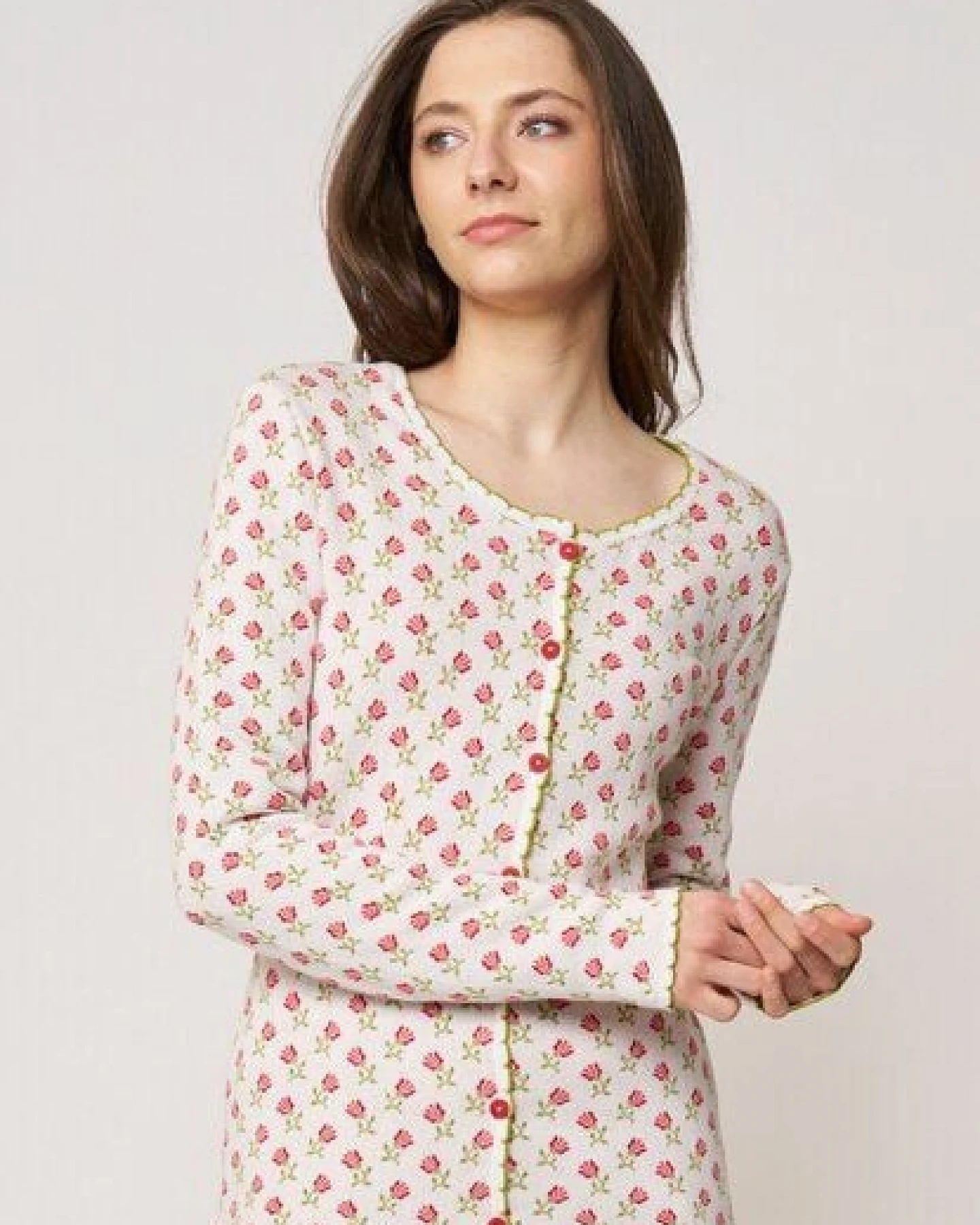 LANA Organic Strickjacke Jaquardmuster für Damen, Modell Lena – Ansicht 2