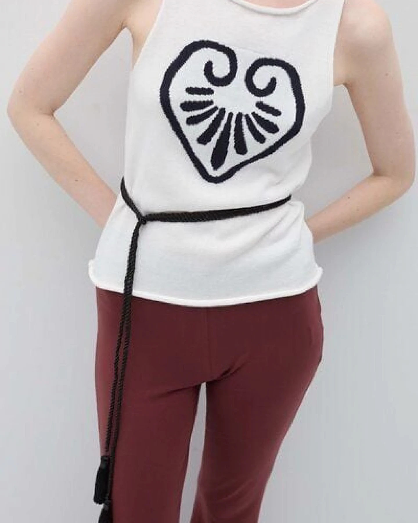 Rita Row Cuore Top - White and Black – Ansicht 4