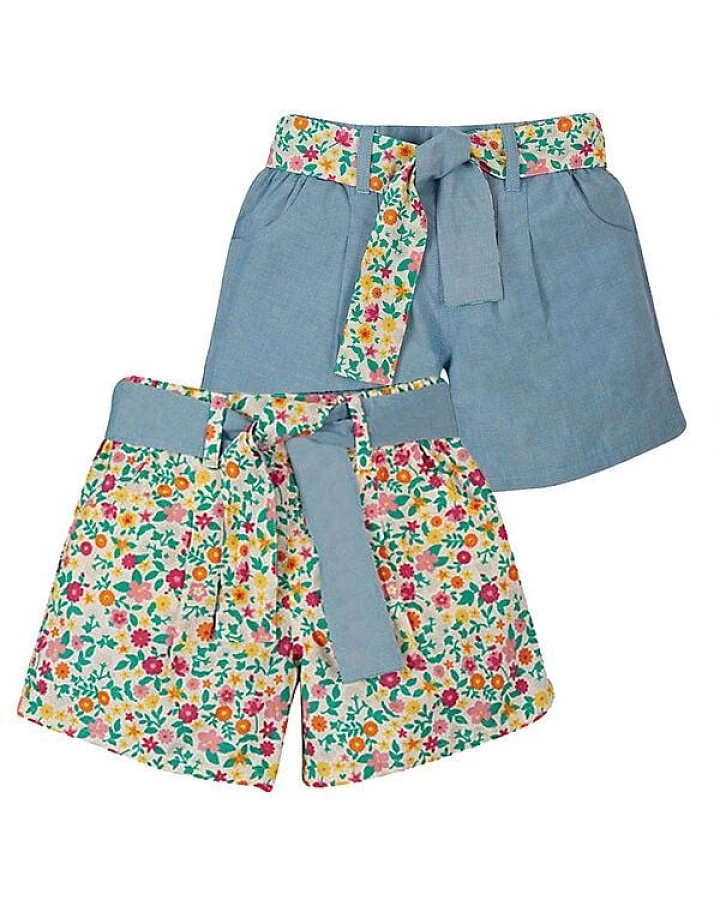 Frugi 2-in-1 WendeShorts Rhea denim/Blumen