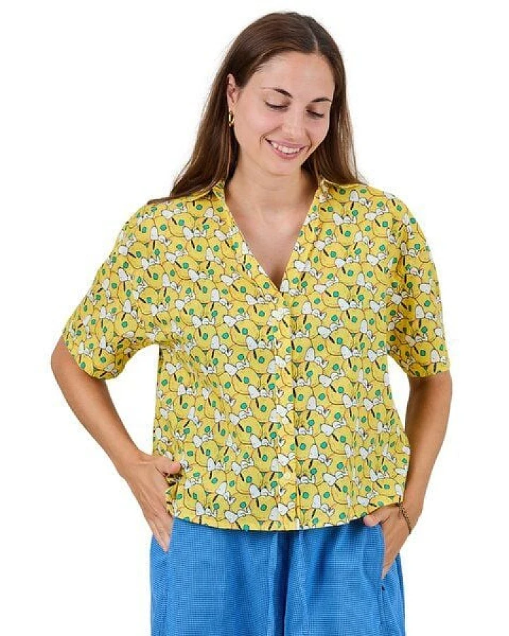 Brava Fabrics Kurzarm-Bluse Peanuts Donuts