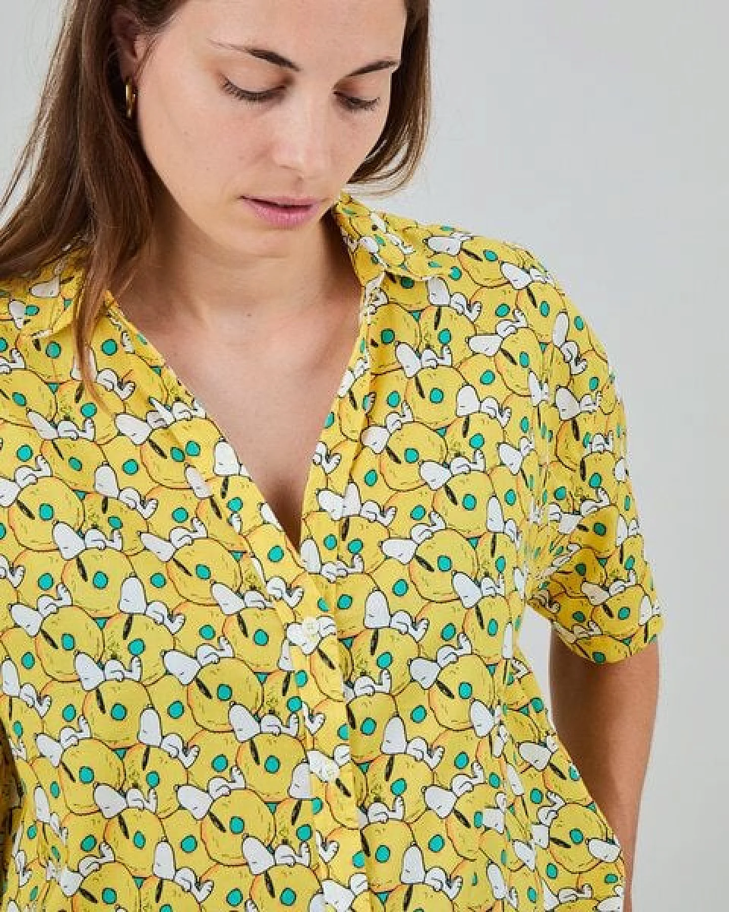 Brava Fabrics Kurzarm-Bluse Peanuts Donuts – Ansicht 4