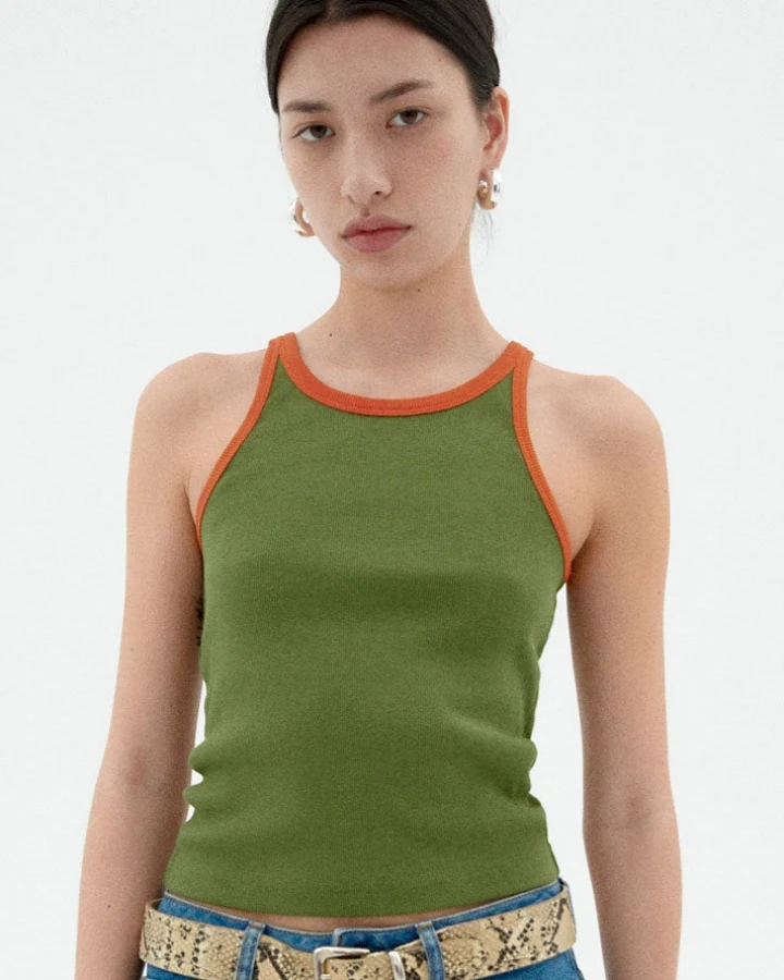 Thinking MU Damen vegan Top Harriet Contrast Grün