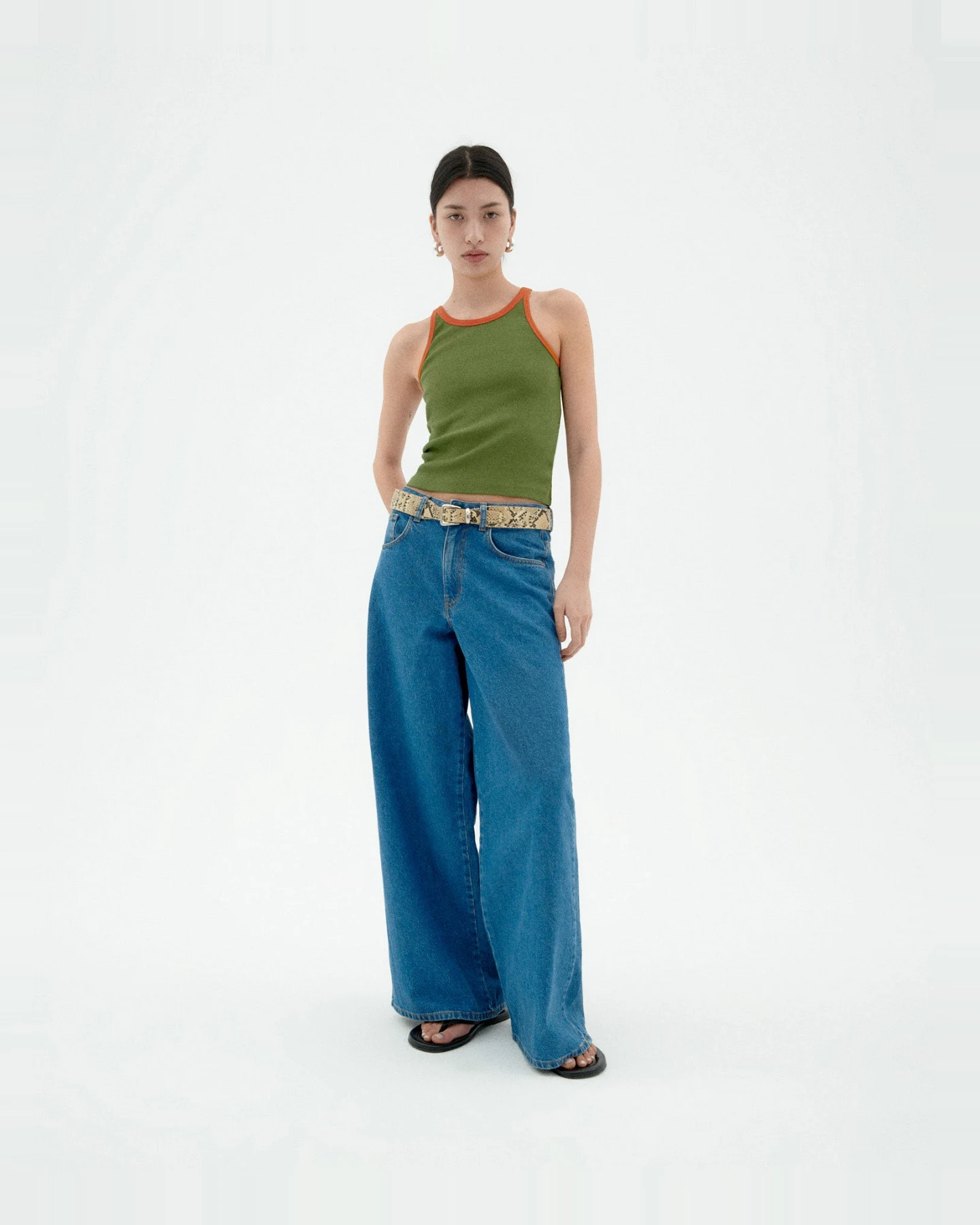 Thinking MU Damen vegan Top Harriet Contrast Grün – Ansicht 2