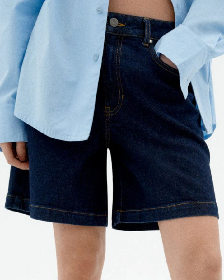 Thinking MU Damen vegan Short Luisa Dark Clean Blue