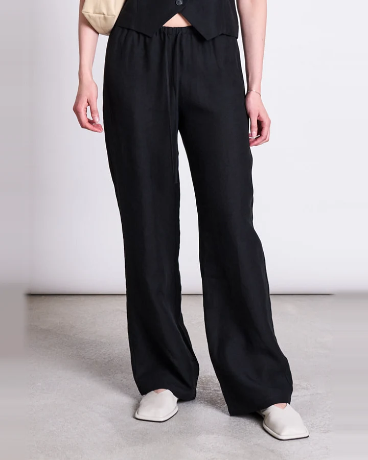 JAN 'N JUNE Damen vegan Hose Sjov Drawstring Schwarz