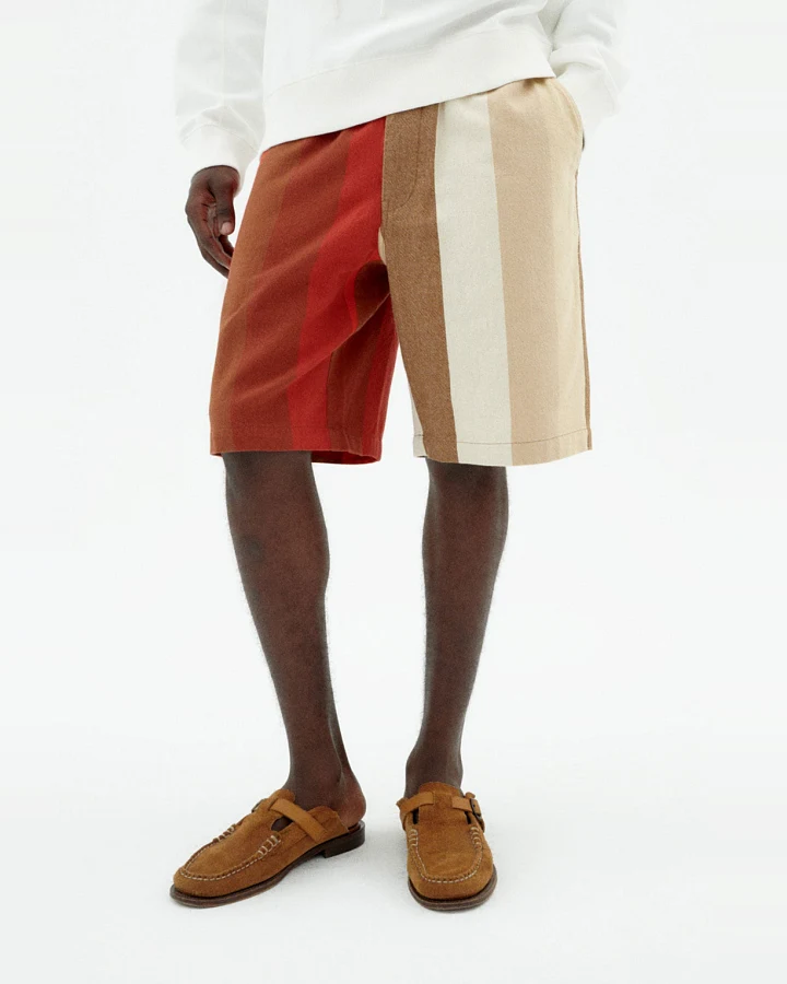 Thinking MU Herren vegan Shorts Bermuda Gasper Sandfire Gestreift
