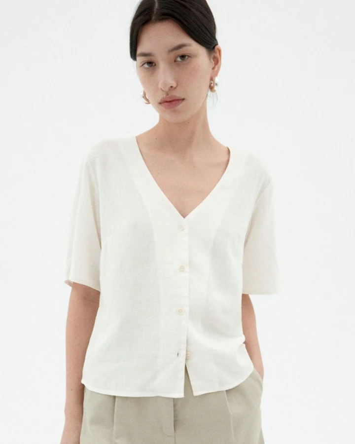 Thinking MU Damen vegan Bluse Libelle Weiß