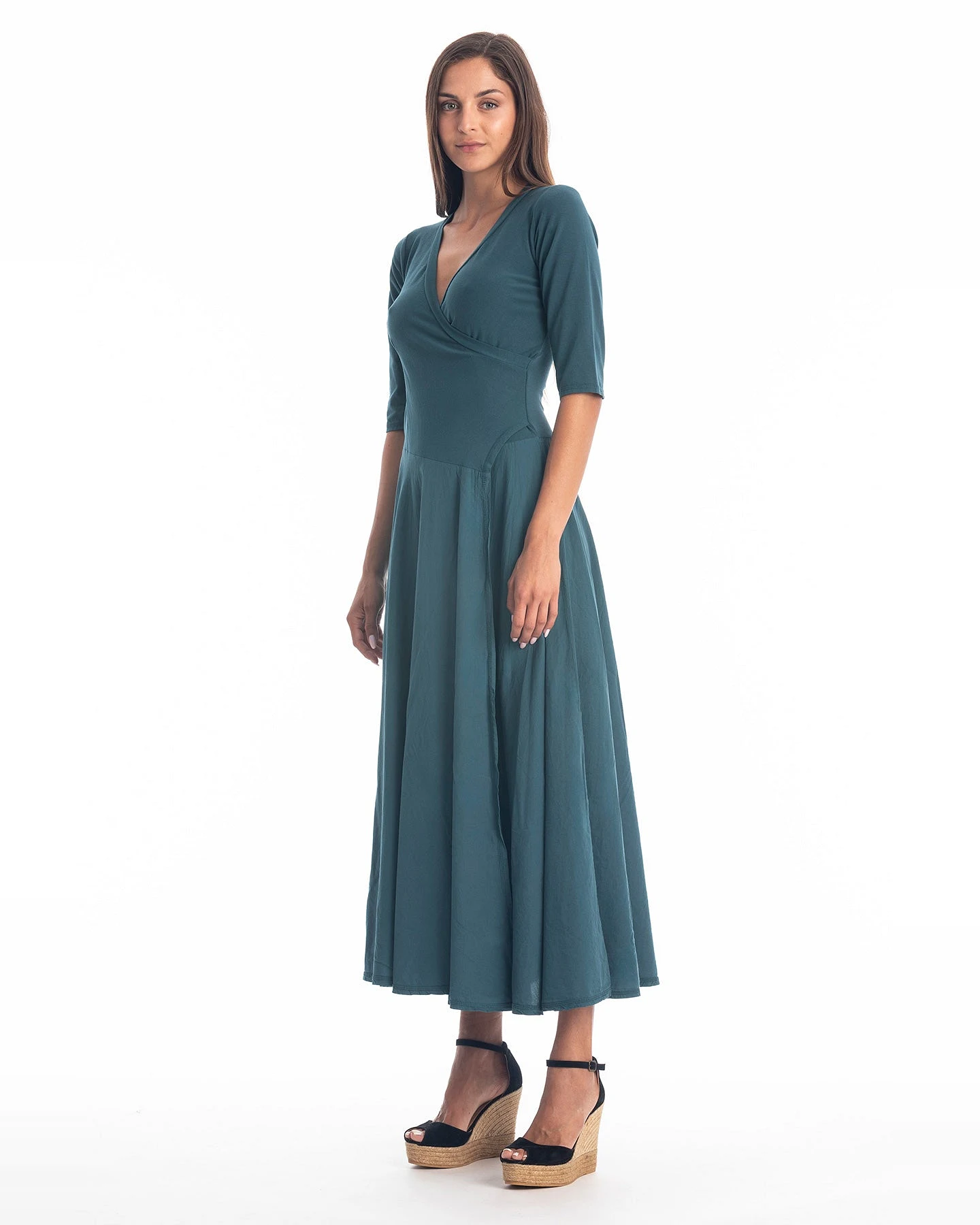 RAVENS VIEW IBIZA Damen vegan Kleid Veronika Ozeanblau – Ansicht 2