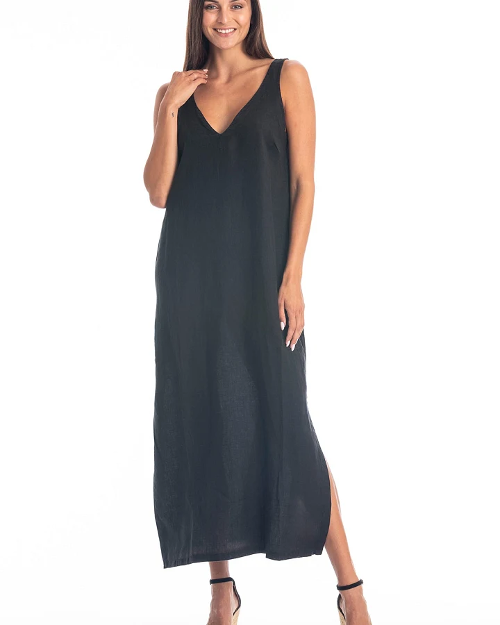 RAVENS VIEW IBIZA Damen vegan Kleid Noa Schwarz