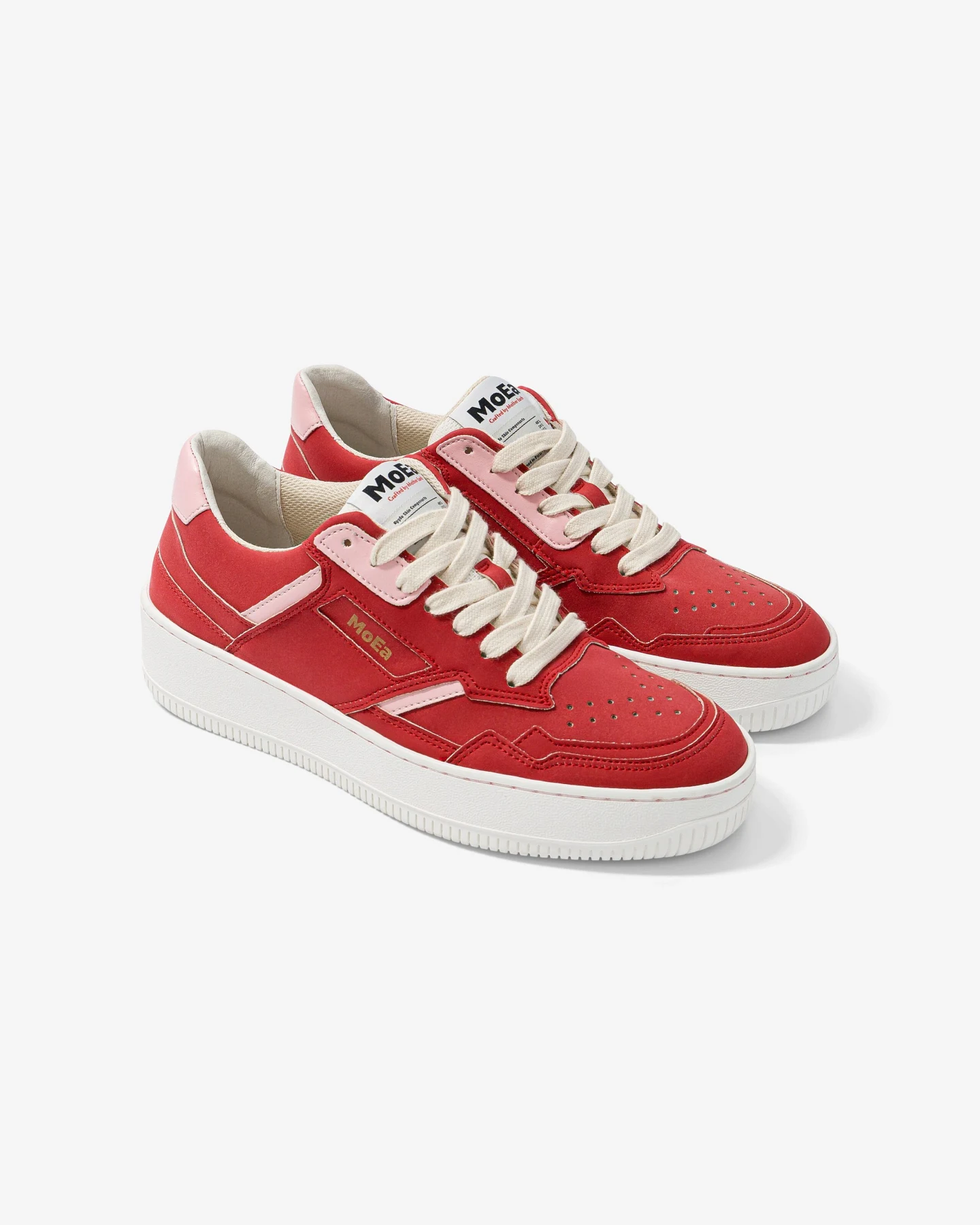 MoEa Herren vegan Sneaker Gen1 Vegan Wildleder Apfel Rot & Rosa – Ansicht 2