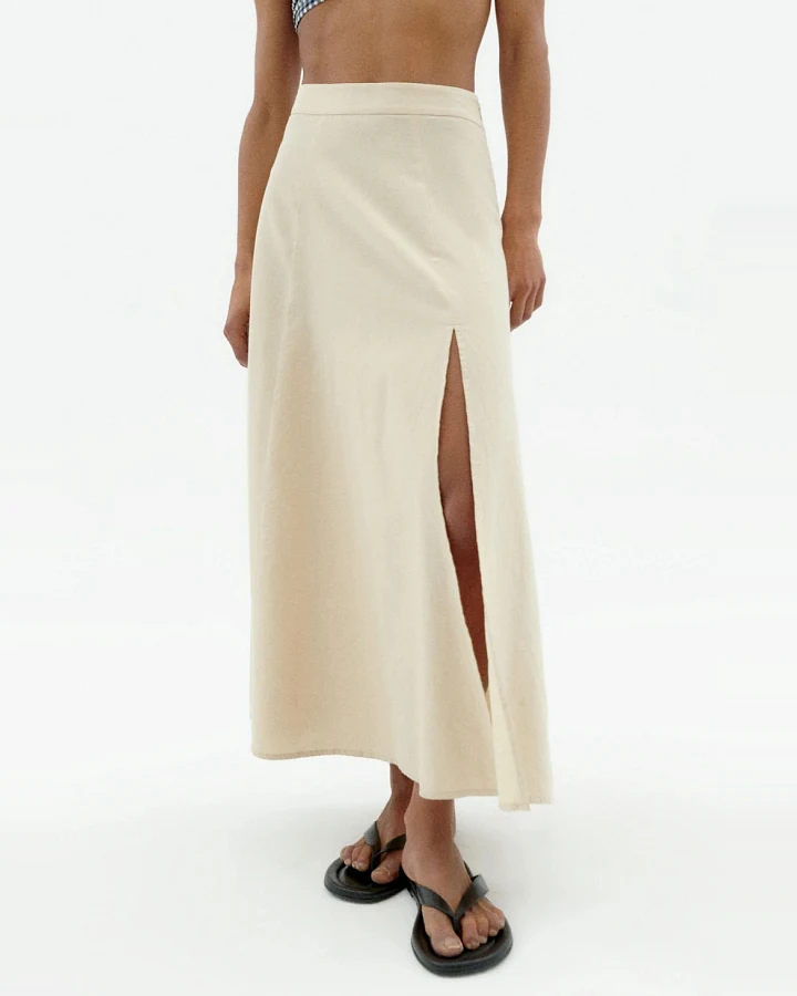 Thinking MU Damen vegan Midirock Tora Ecru