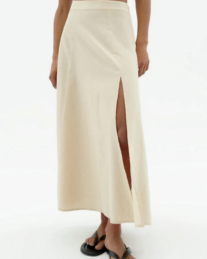 Thinking MU Damen vegan Midirock Tora Ecru