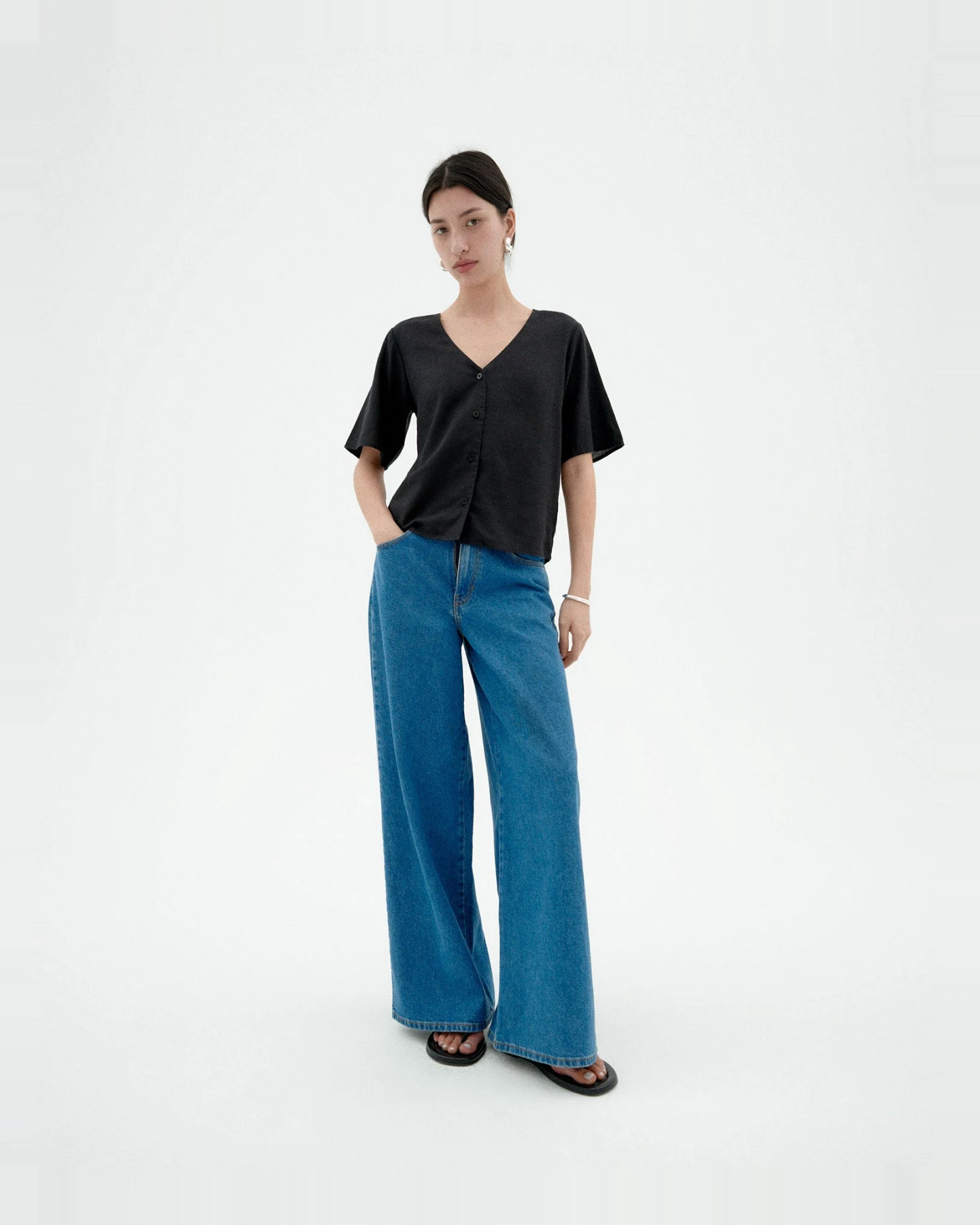 Thinking MU Damen vegan Shirt Libelle Schwarz – Ansicht 2