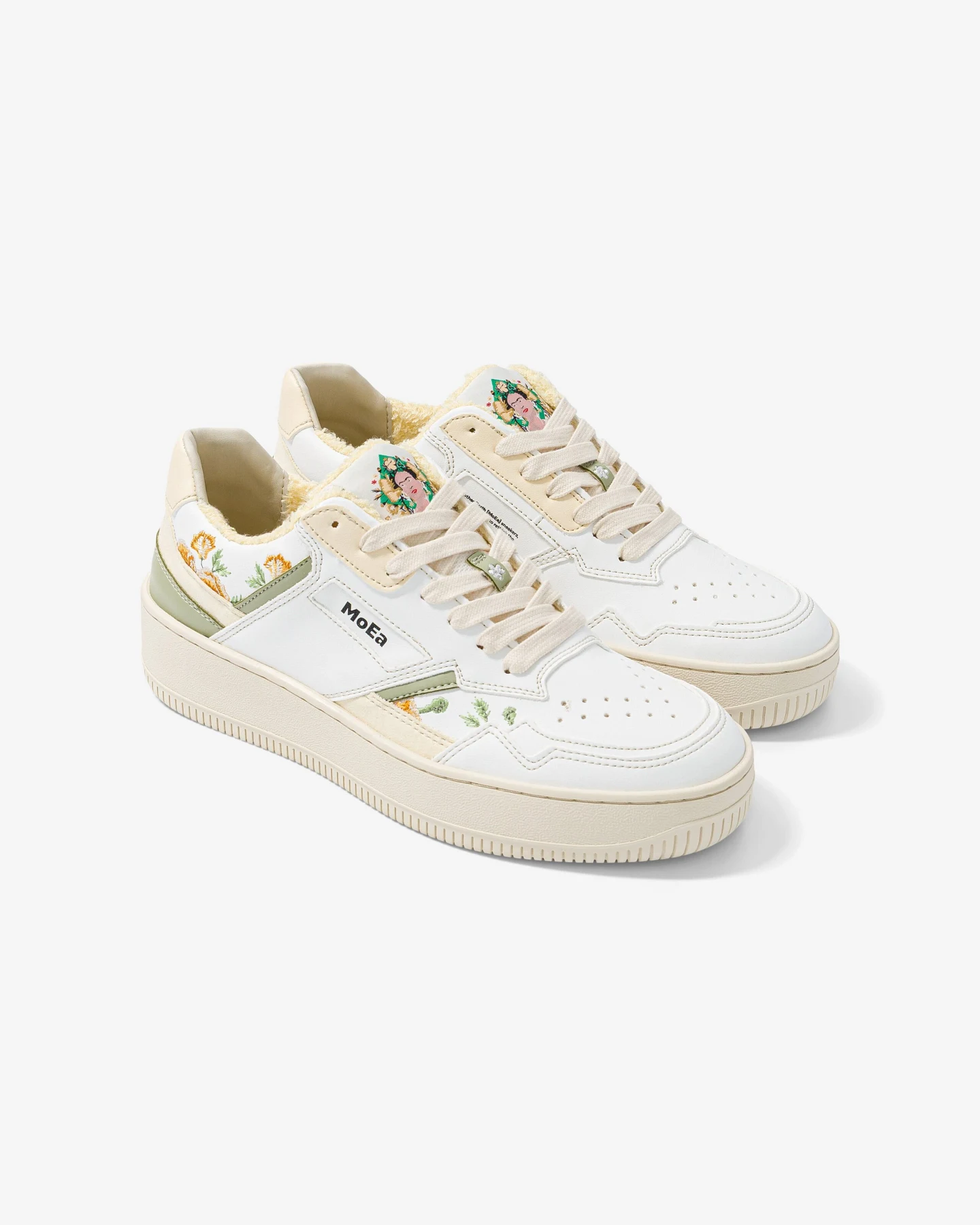 MoEa Herren vegan Sneaker Gen1 Frida Kahlo X Moea Weiß – Ansicht 2