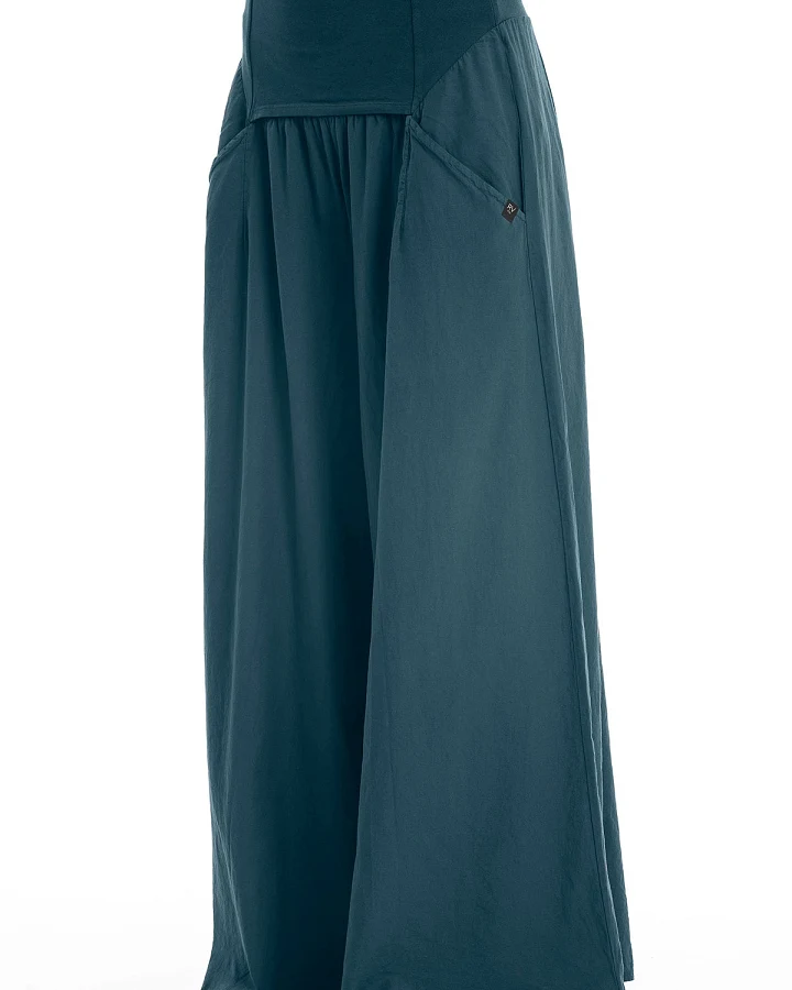 RAVENS VIEW IBIZA Damen vegan Hose Weites Bein Ozeanblau