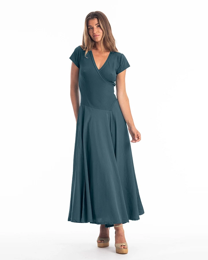 RAVENS VIEW IBIZA Damen vegan Kleid Veronika St Ozeanblau