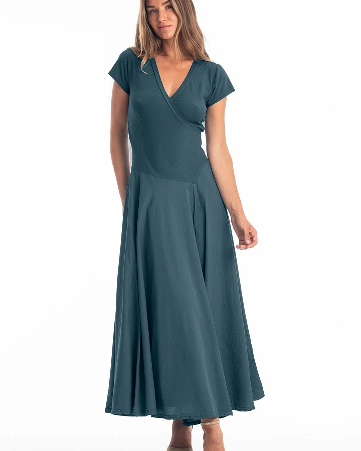 RAVENS VIEW IBIZA Damen vegan Kleid Veronika St Ozeanblau