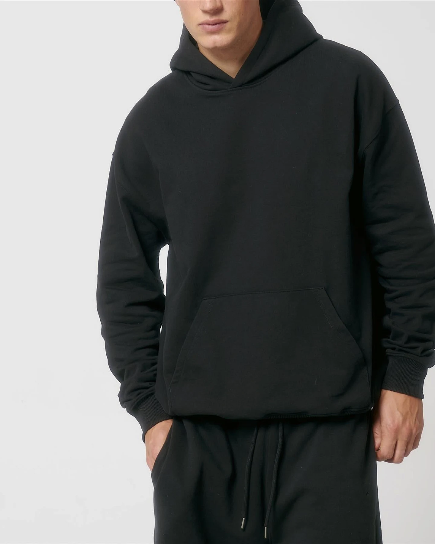 UNIPOLAR Herren vegan Hoodie Correl Schwarz – Ansicht 2